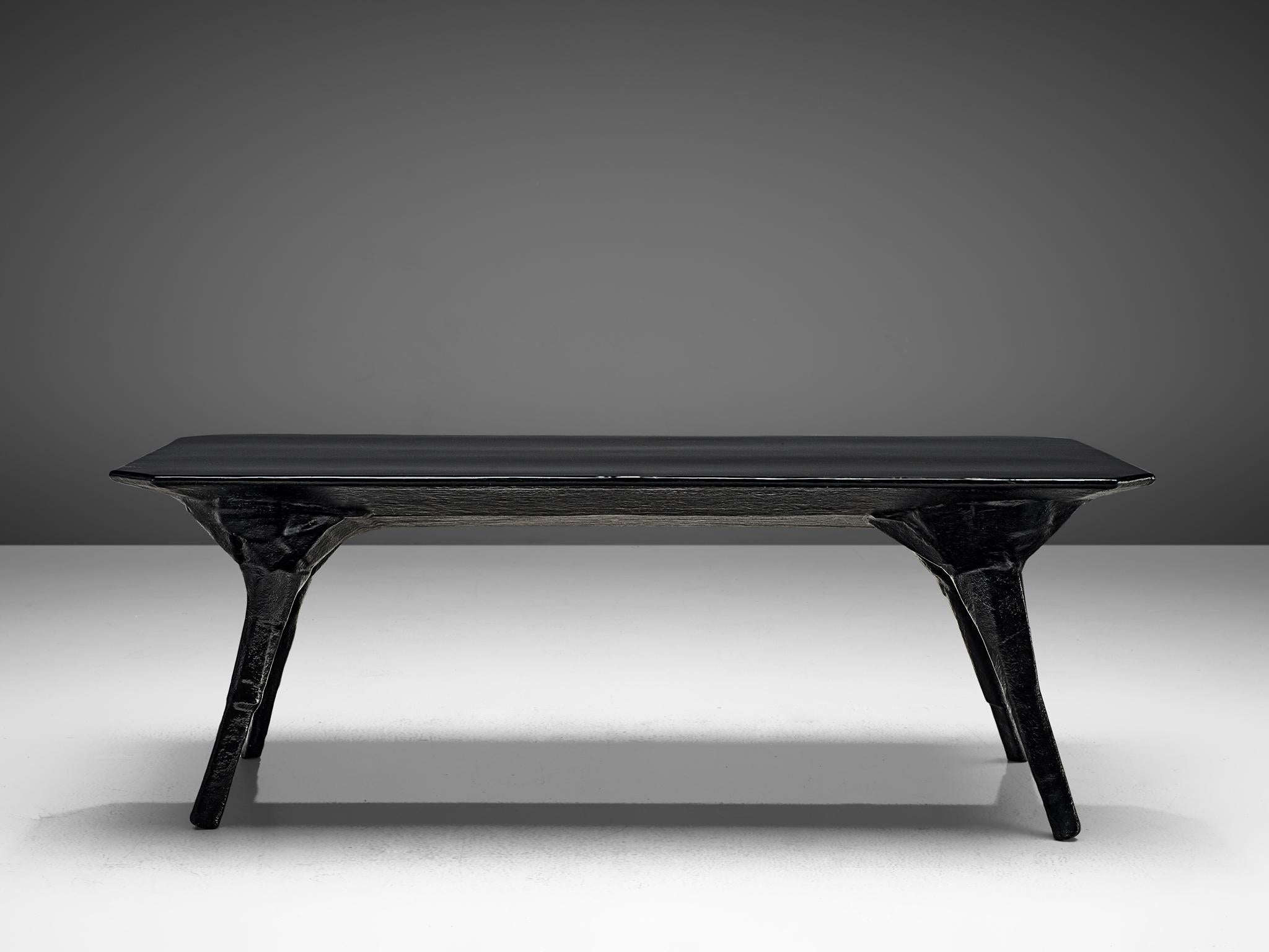 Spanish El Ultimo Grito Sculptural Dining Table in Black Fibreglass