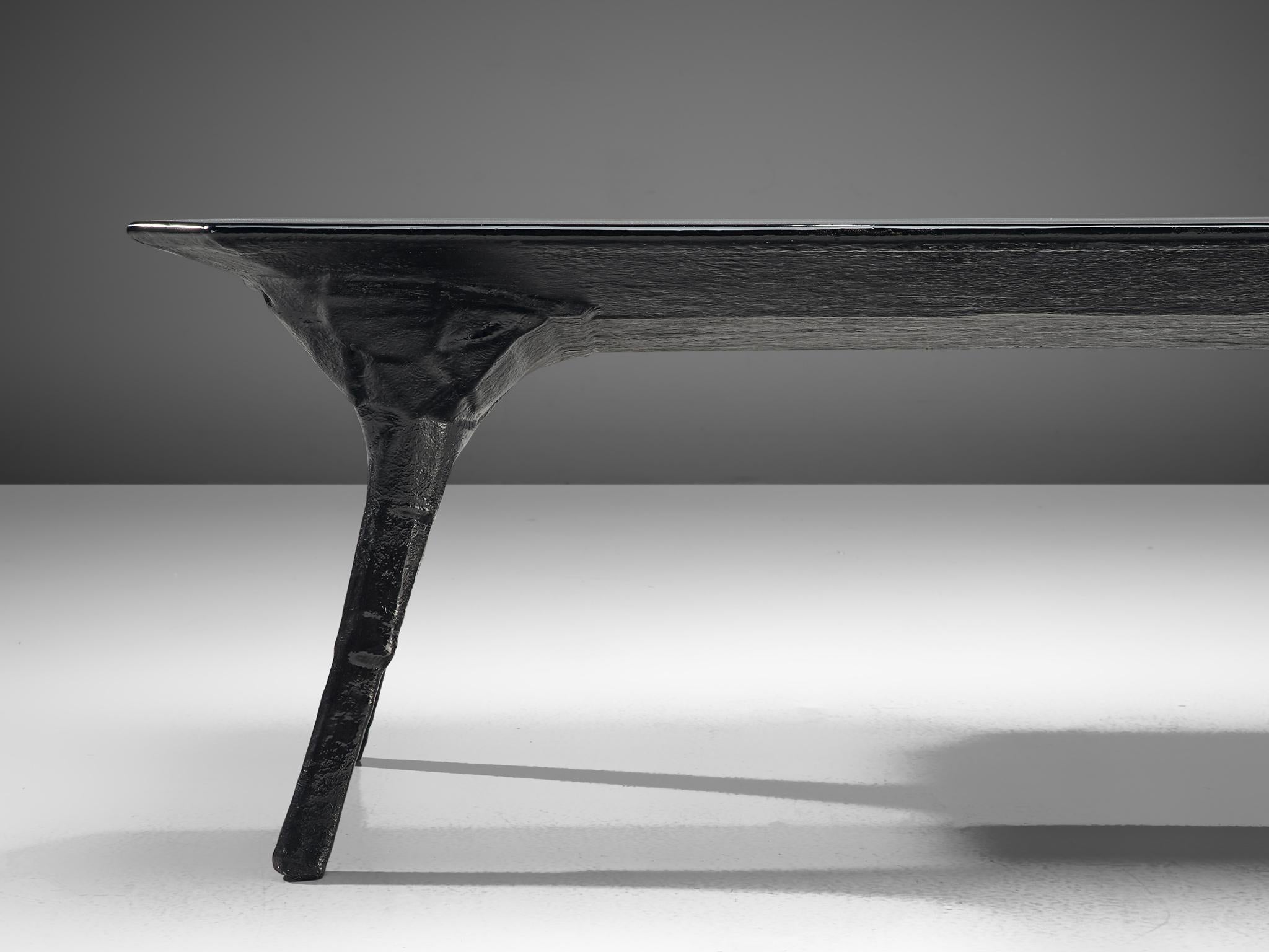 Contemporary El Ultimo Grito Sculptural Dining Table in Black Fibreglass