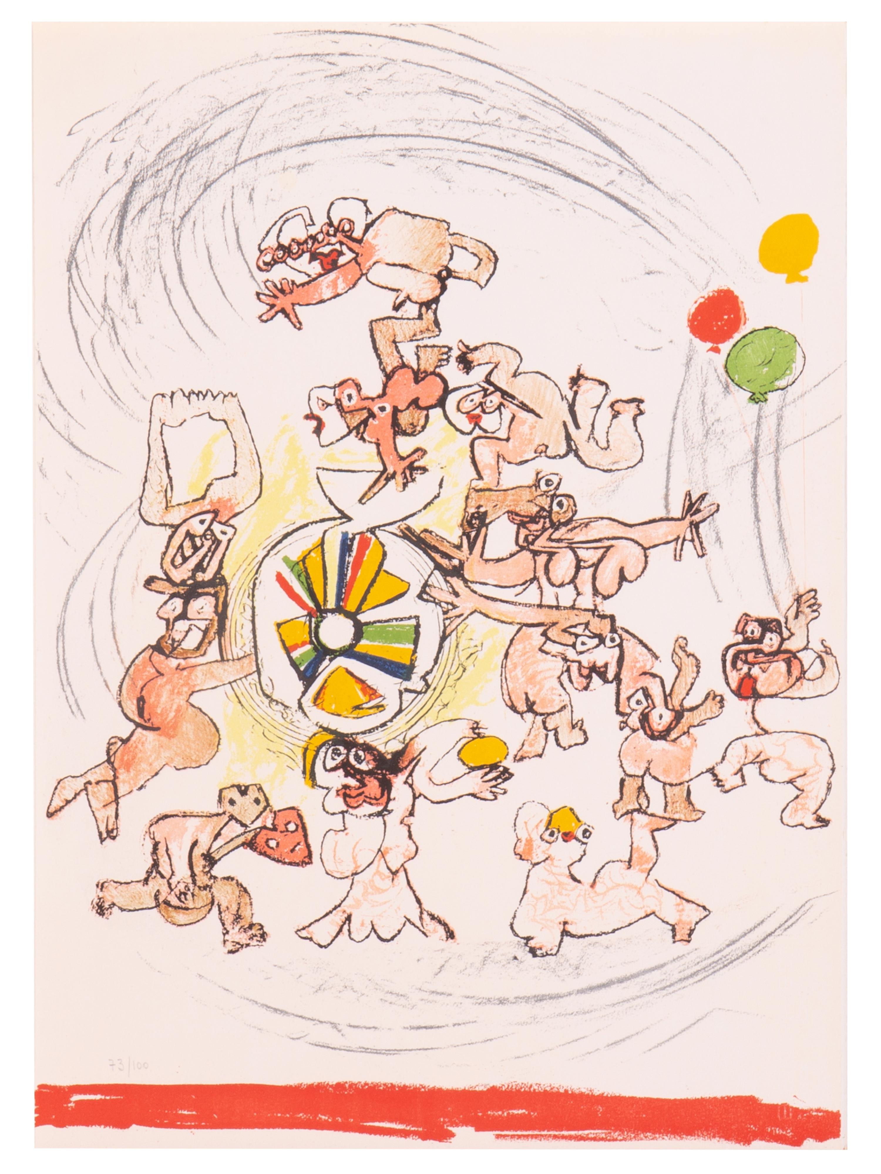 italien folder El Verbo America avec 6 lithographies en couleur de Roberto Matta en vente