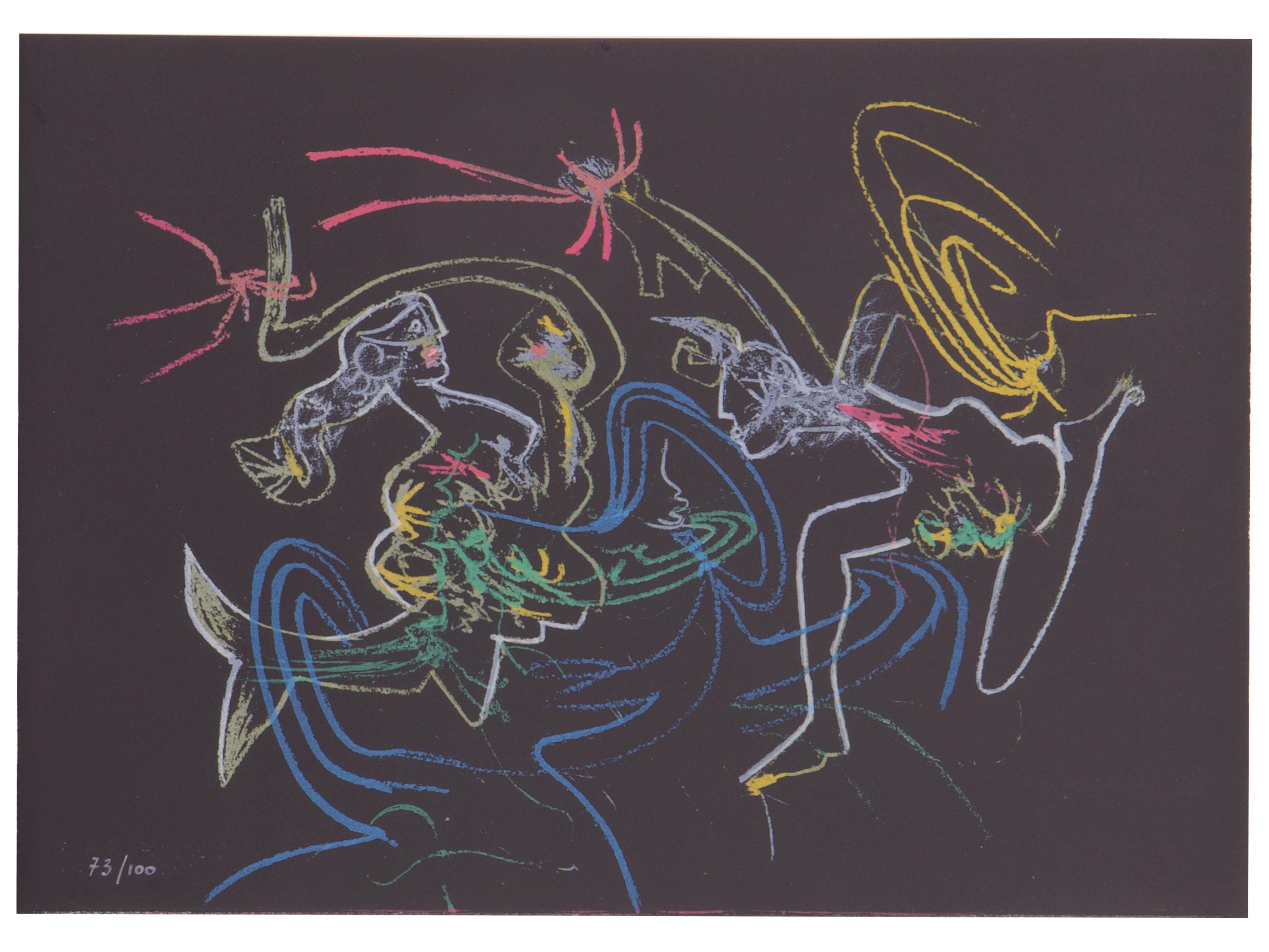 folder El Verbo America avec 6 lithographies en couleur de Roberto Matta Excellent état - En vente à Ozzano Dell'emilia, IT