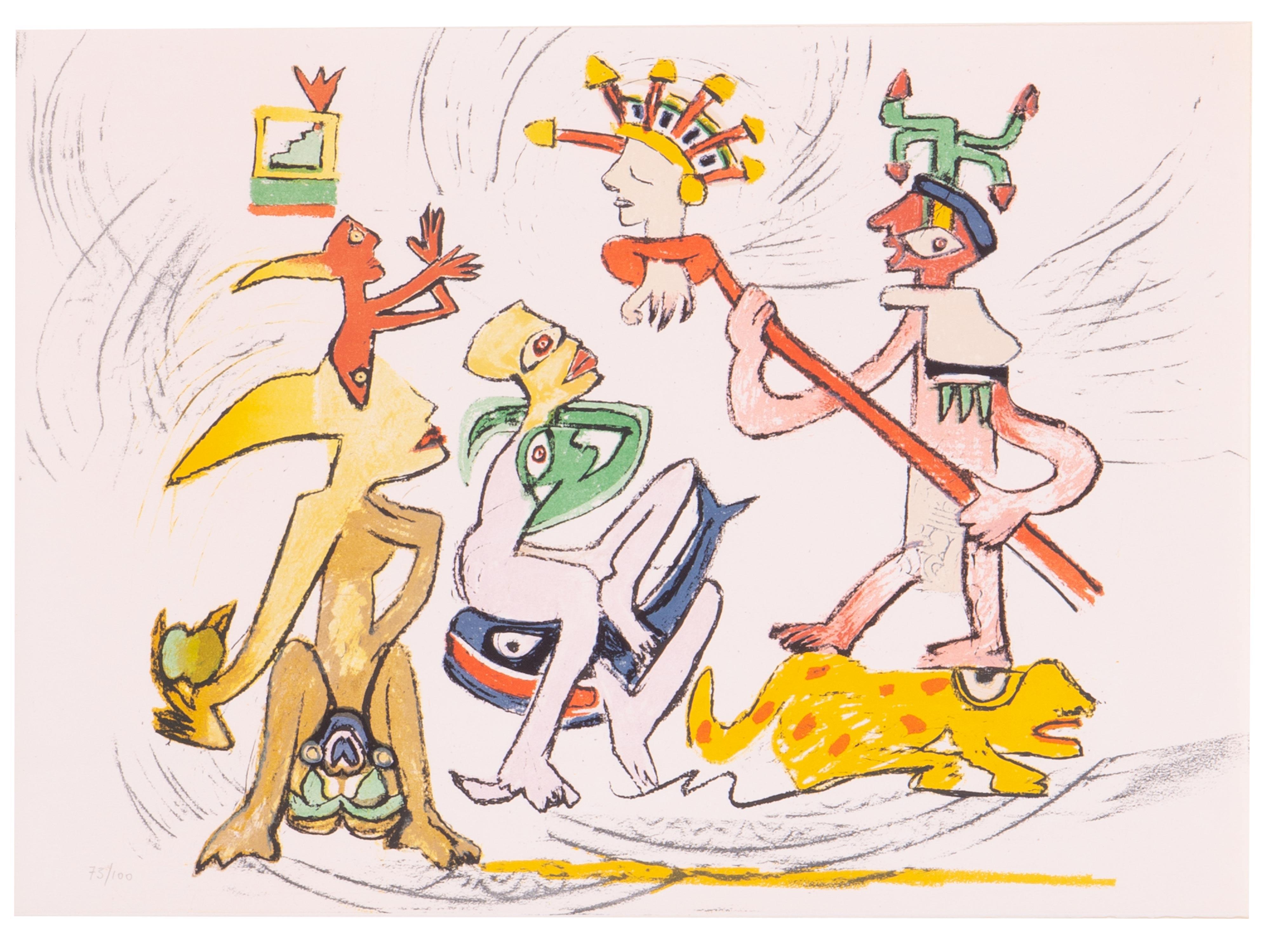 Fin du 20e siècle folder El Verbo America avec 6 lithographies en couleur de Roberto Matta en vente