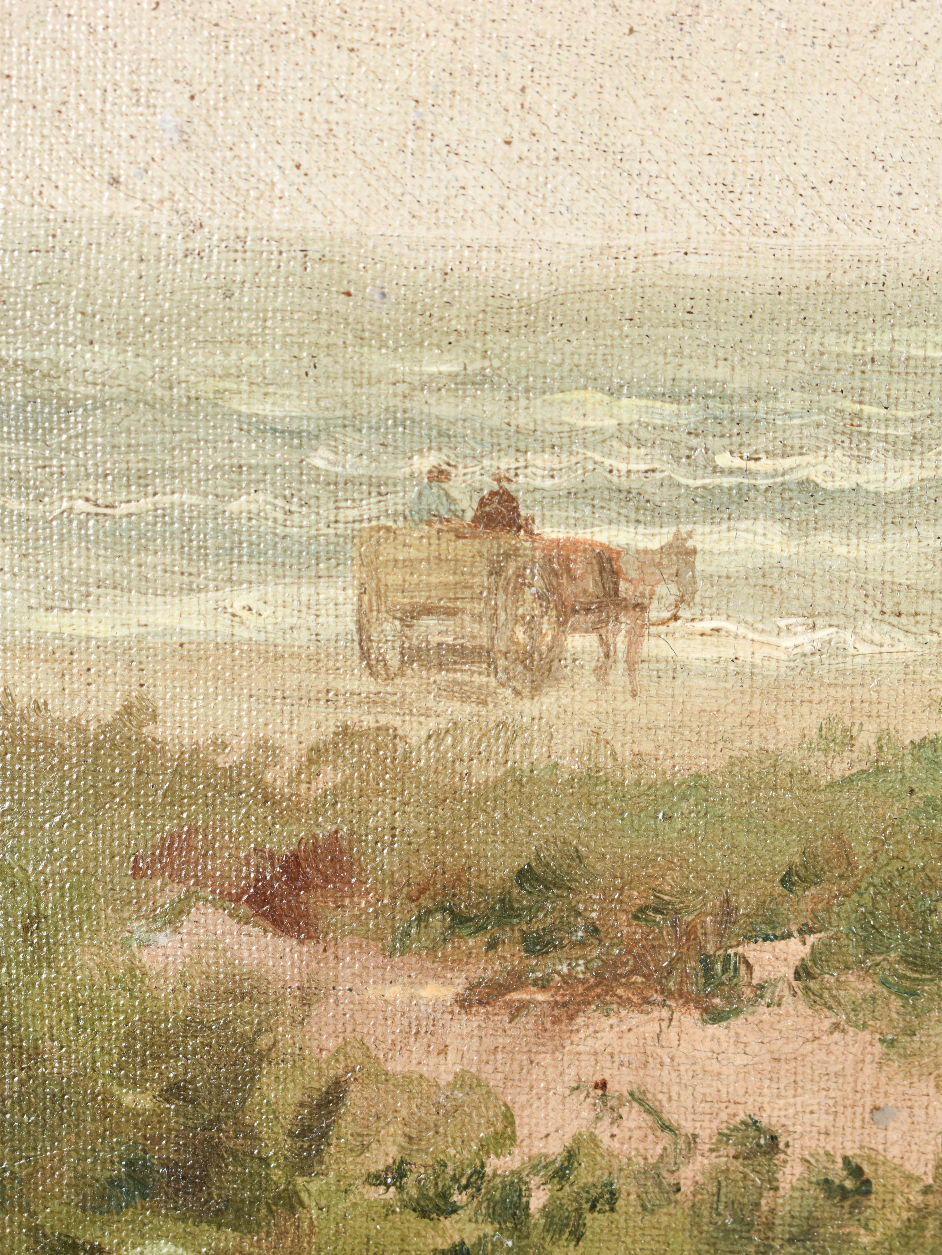 Dutch Dune landscape with fisherman - Elchanon Verveer - Romantic - Jewish For Sale 3