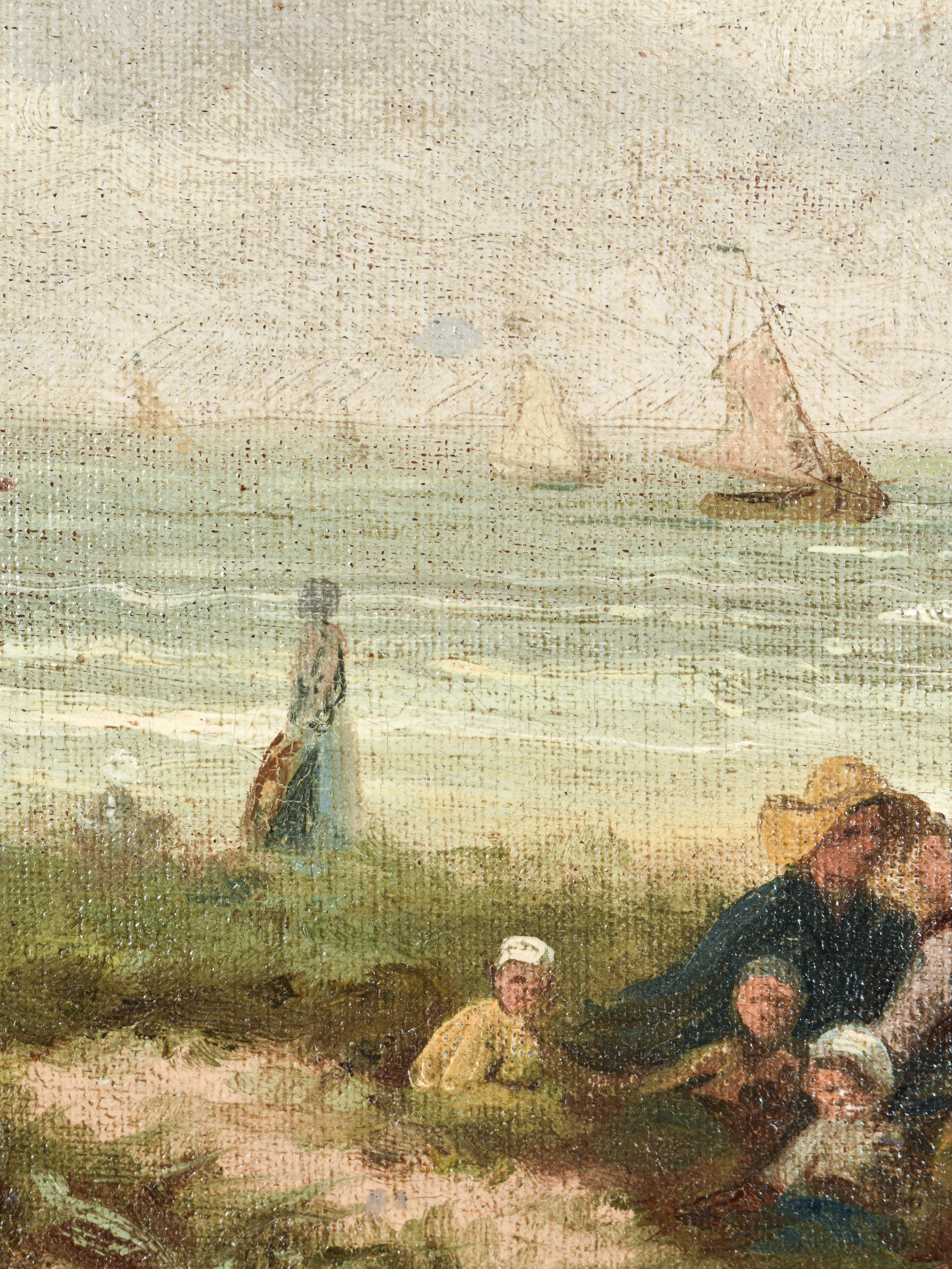 Dutch Dune landscape with fisherman - Elchanon Verveer - Romantic - Jewish For Sale 5