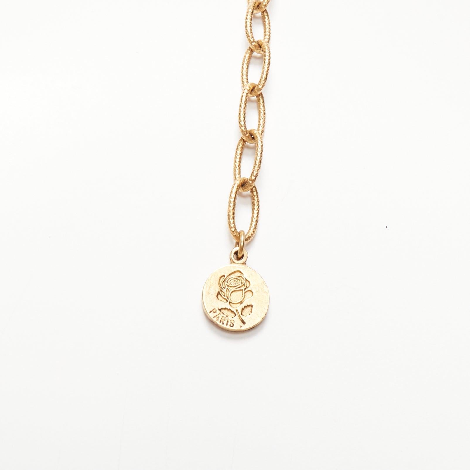 ELA STONE Collier ras du cou à plusieurs chaînes en or ancien à double lion en vente 4