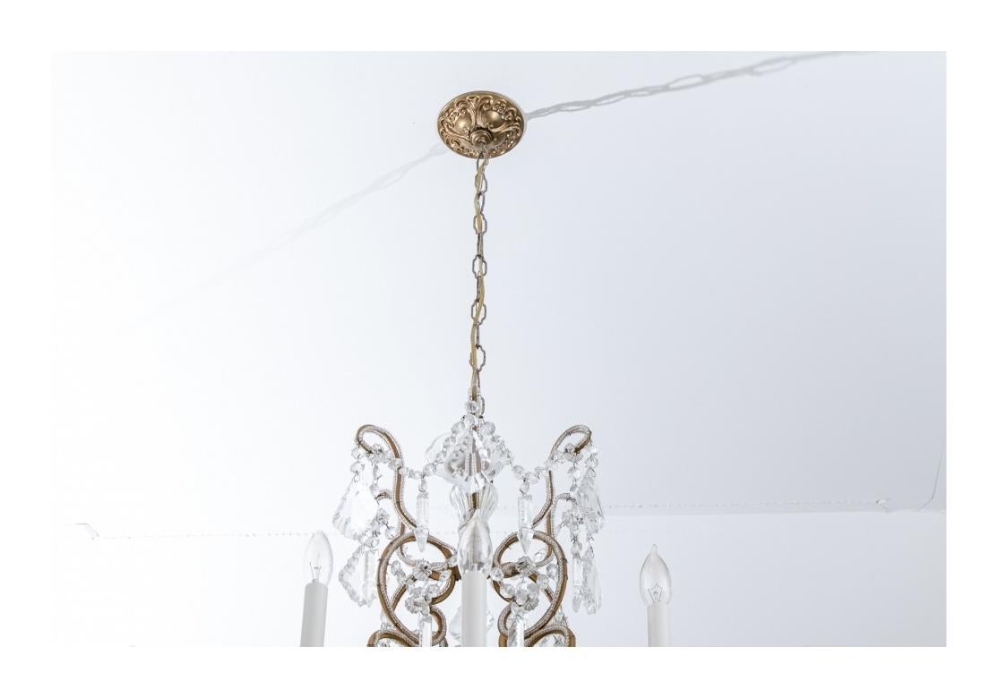 Elaborate 12 Light Crystal Chandelier In Good Condition For Sale In Bridgeport, CT