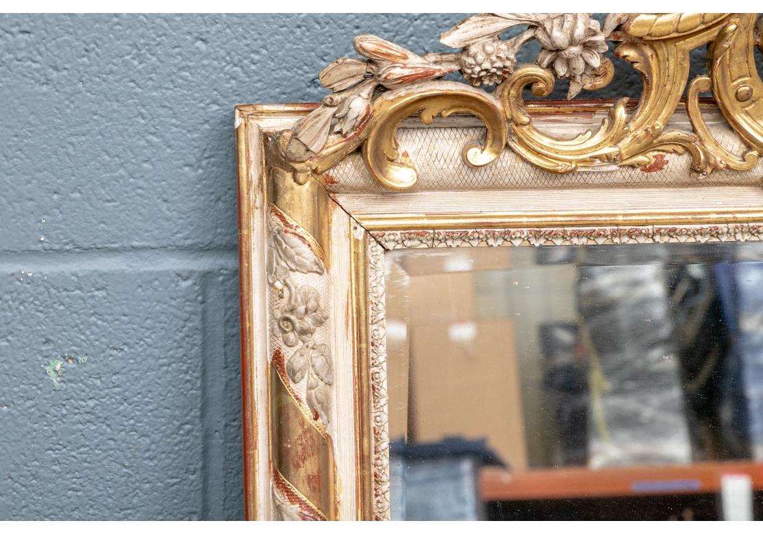 Elaborate Antique French Gilt Carved Mirror for Restoration In Distressed Condition For Sale In Bridgeport, CT
