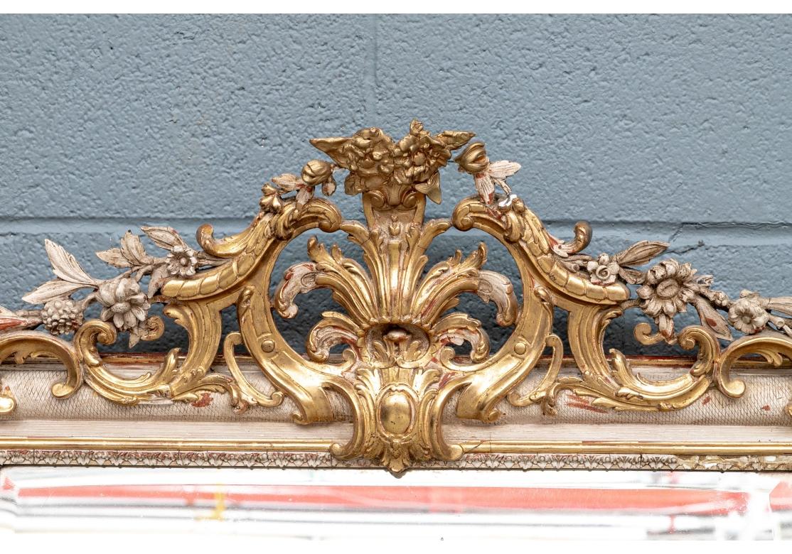 Elaborate Antique French Gilt Carved Mirror for Restoration For Sale 2