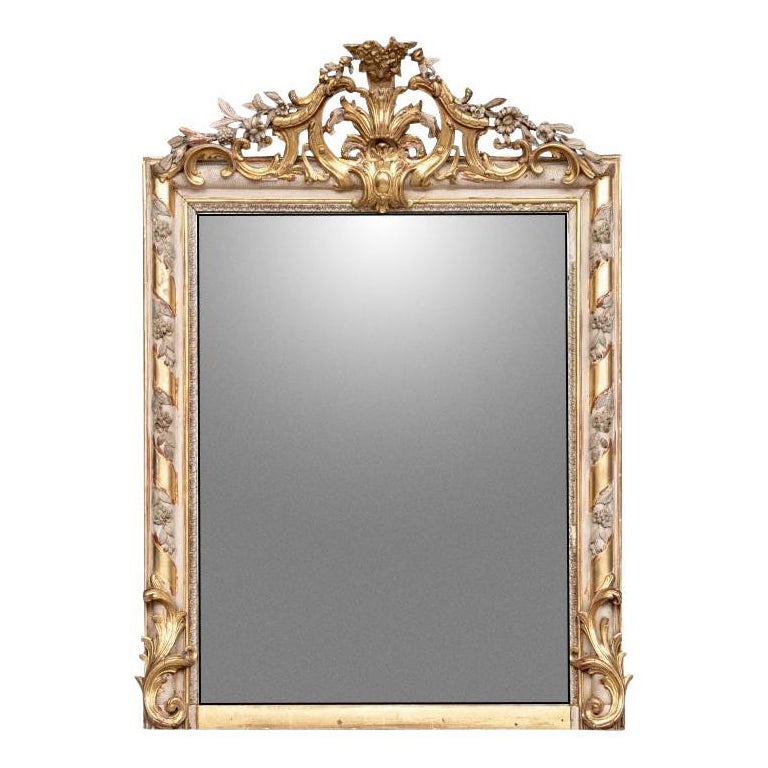 Elaborate Antique French Gilt Carved Mirror for Restoration