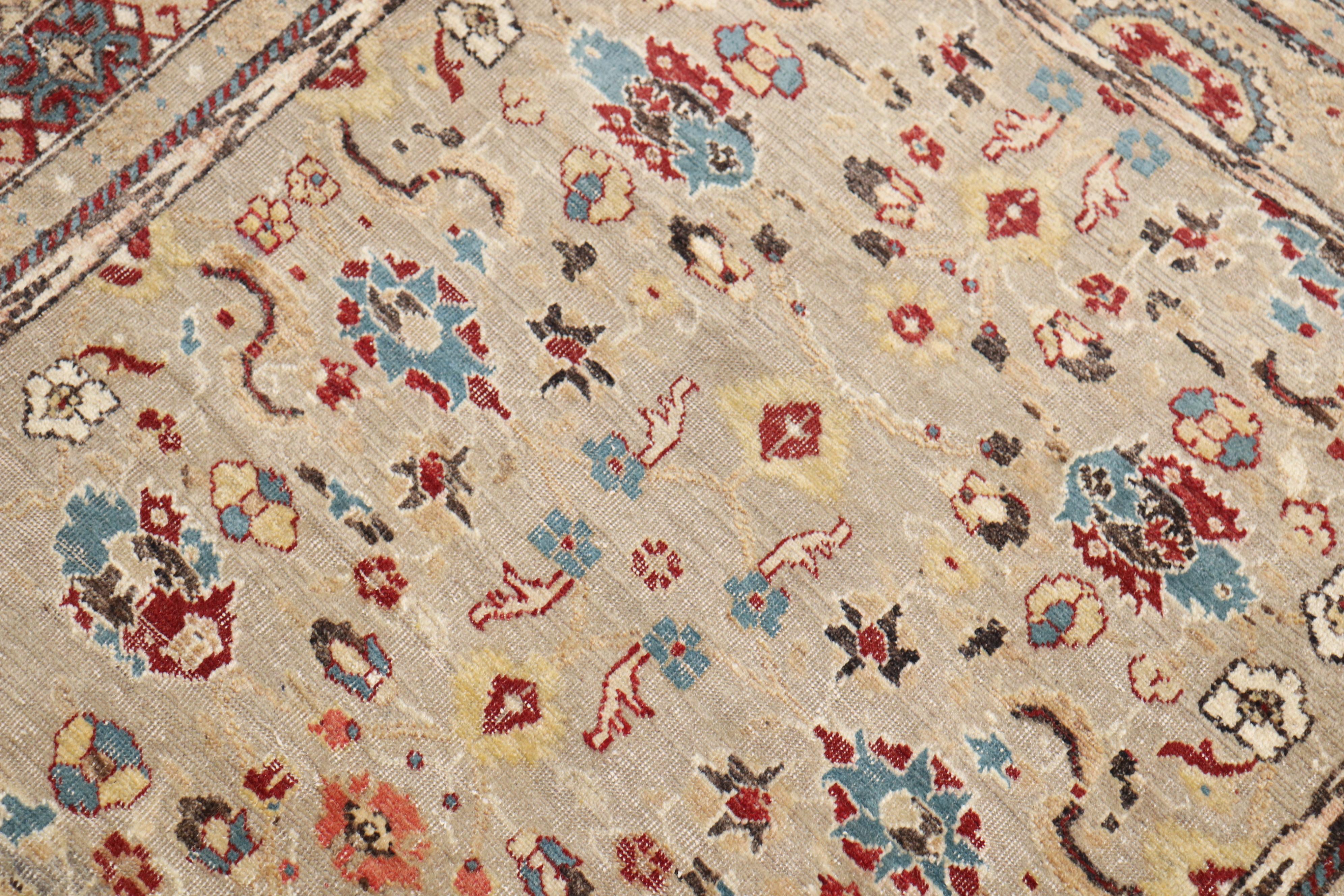 Elaborate Antique Gray Field Turkish Sivas Antique Rug In Good Condition For Sale In New York, NY