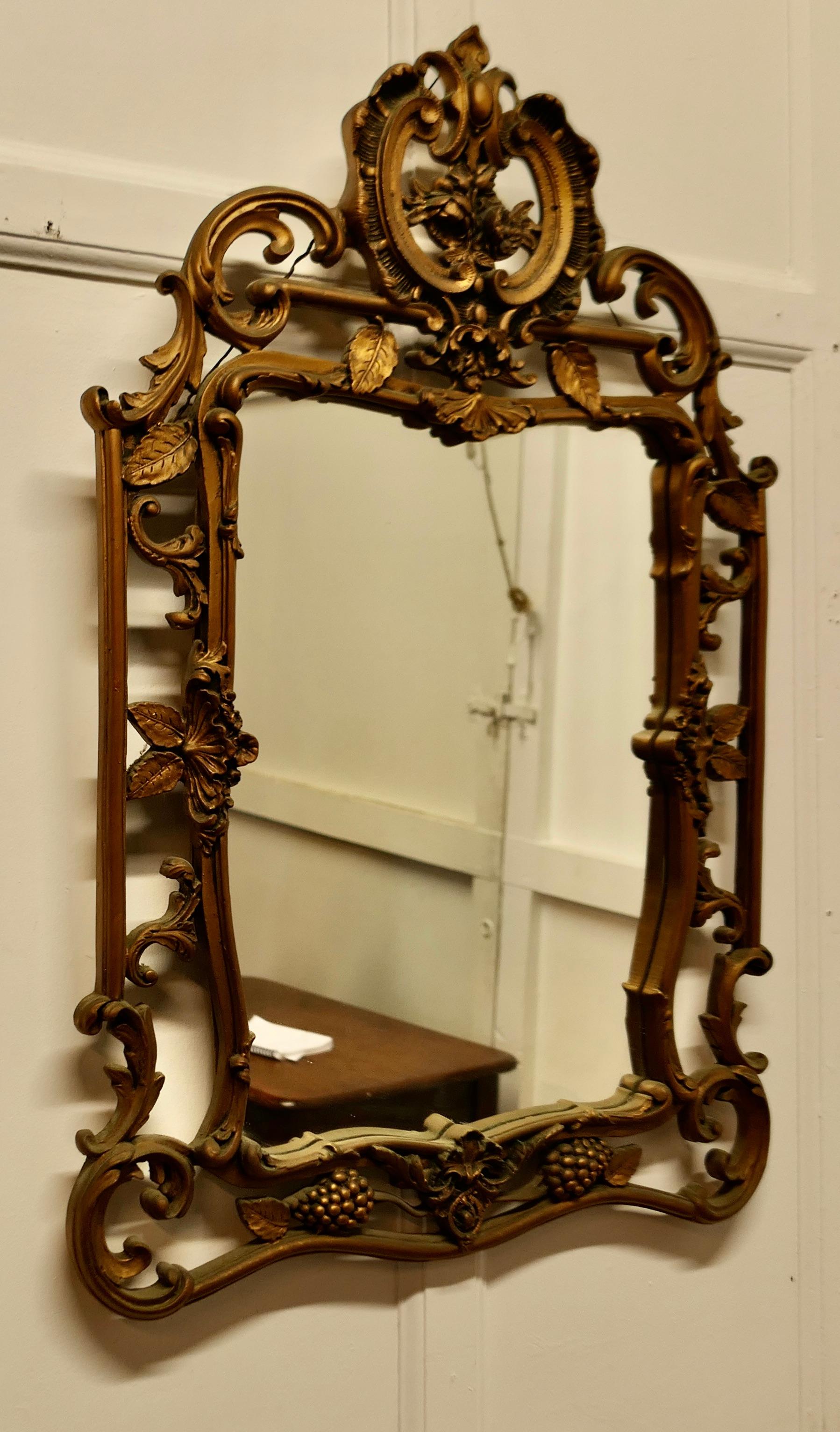 Rococo Revival Elaborate Atsonea Rococo Gilt Wall Mirror    For Sale