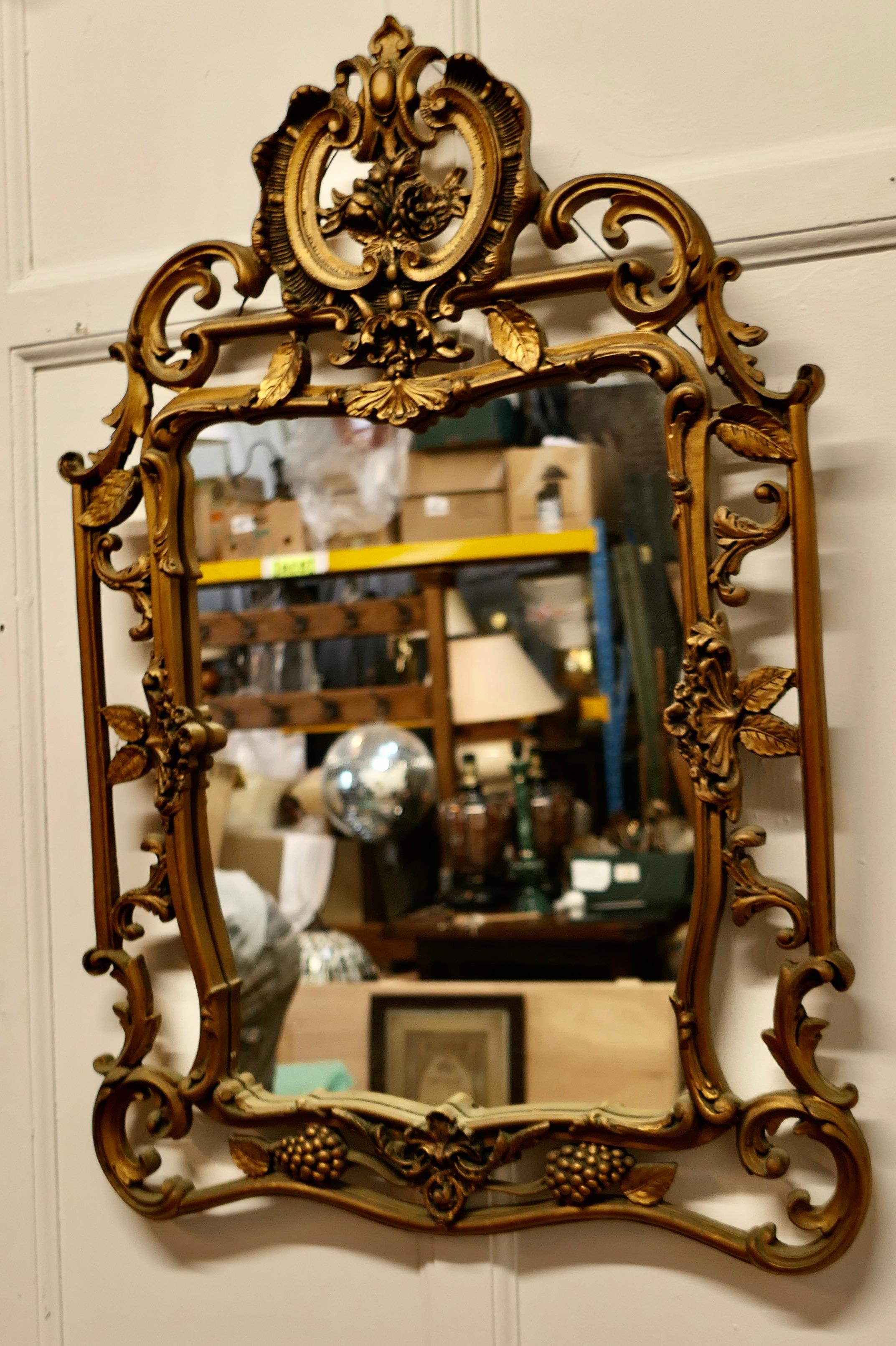 Composition Elaborate Atsonea Rococo Gilt Wall Mirror    For Sale