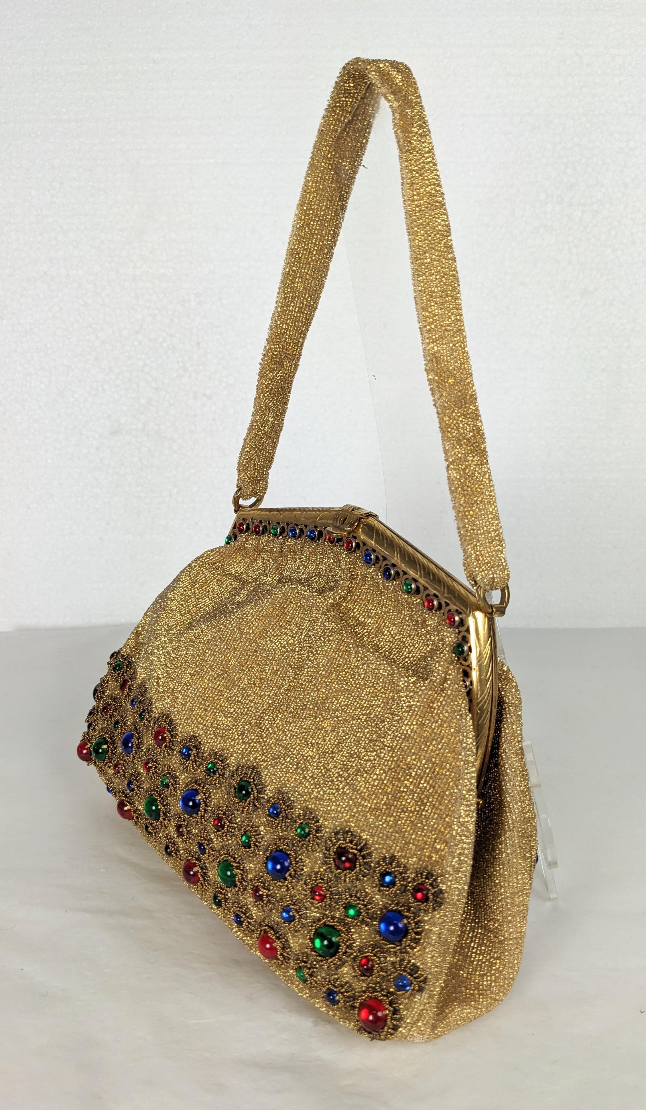 Elaborate Beaded French Evening Bag, Saks Fifth Ave. In Excellent Condition For Sale In New York, NY