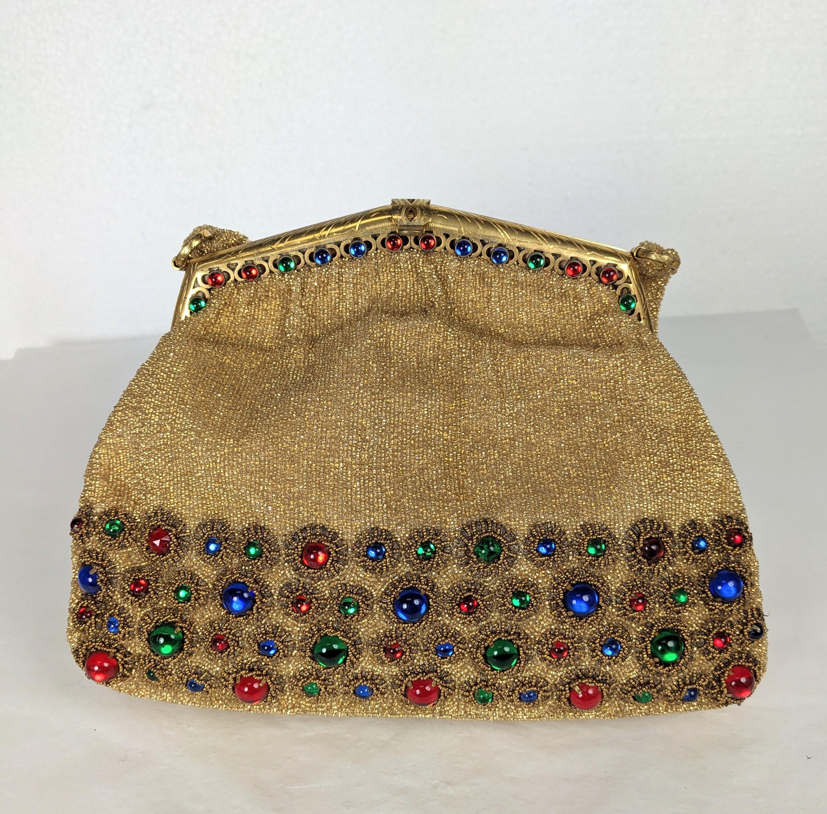 Elaborate Beaded French Evening Bag, Saks Fifth Ave. In Excellent Condition For Sale In New York, NY