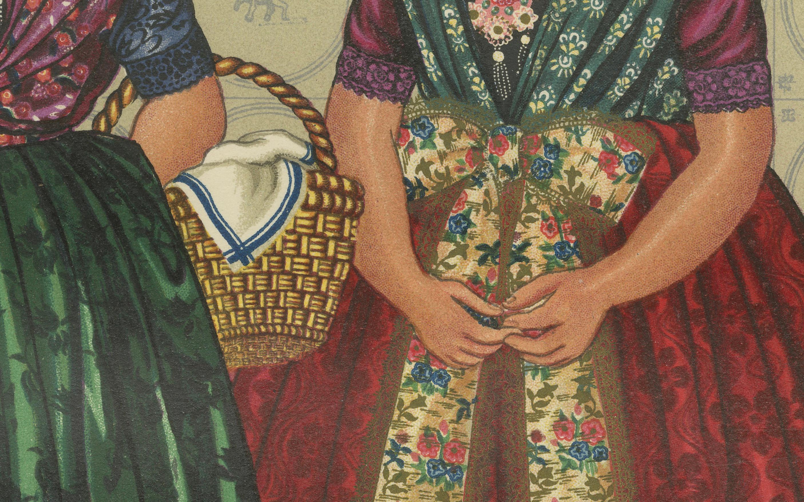 Robe Axel Sunday en perles élaborées et soie à fleurs, Zeeland-Flanders 1890 Bon état - En vente à Langweer, NL