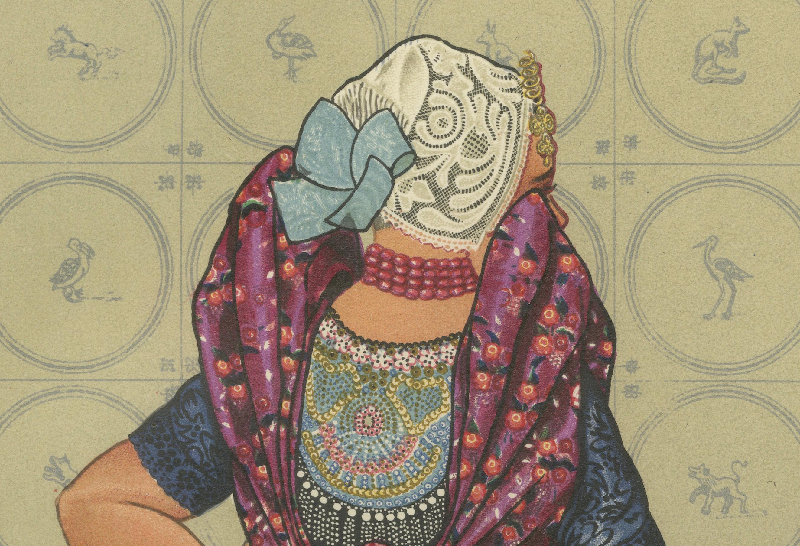 Milieu du XXe siècle Robe Axel Sunday en perles élaborées et soie à fleurs, Zeeland-Flanders 1890 en vente