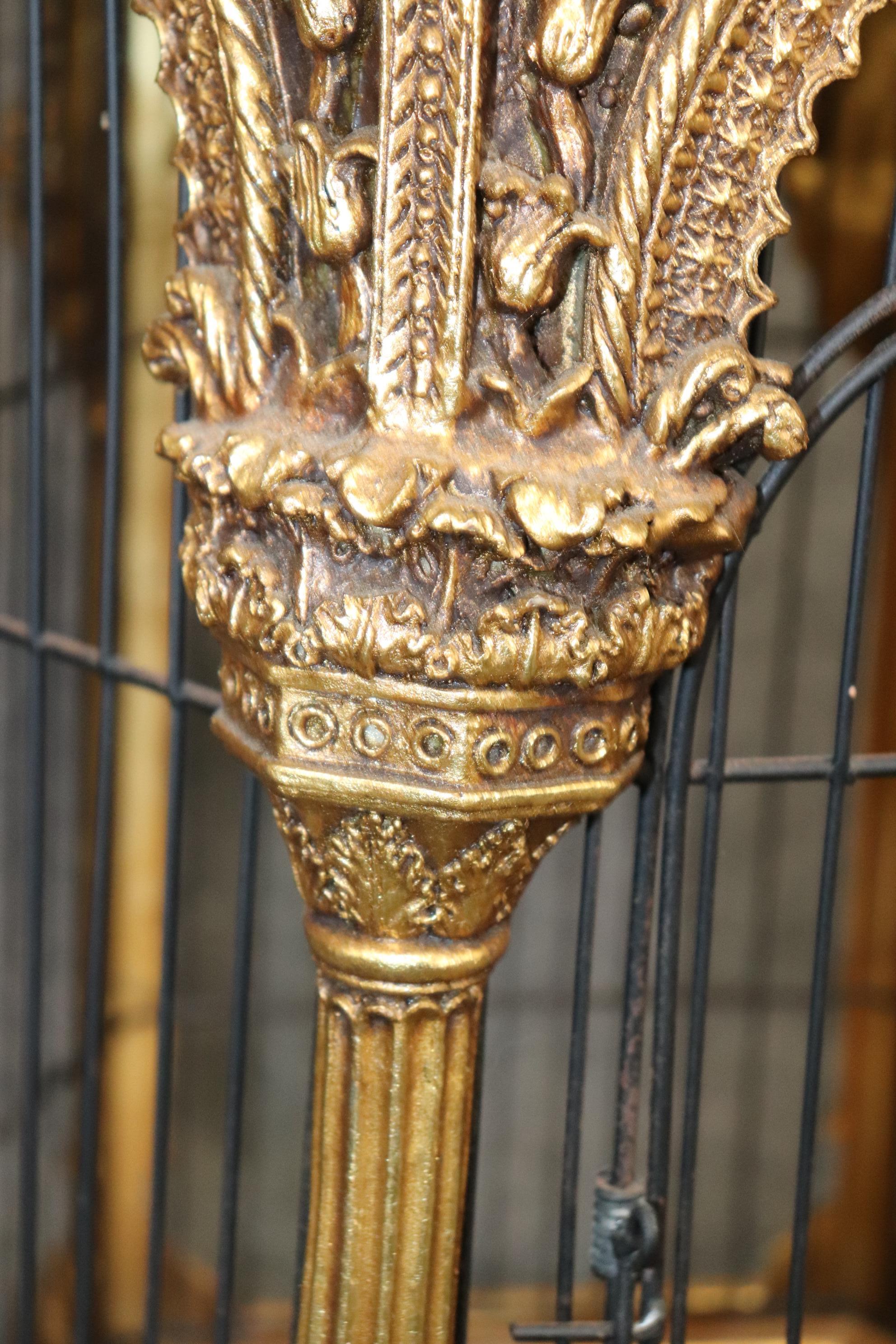 Elaborate Carved Gilded Arabesque Style Carved Parakeet Bird Cage 1