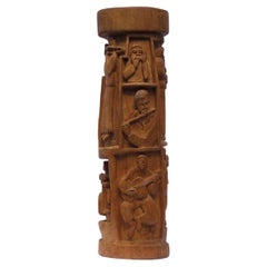 Vintage Elaborate Carving of a Jazz Band Musicians in Deep Relief All the Way Around