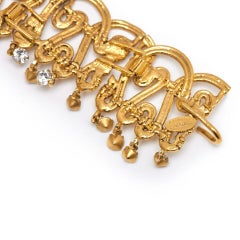 Elaborate Chanel 1990s Gold Tone Belt With Crystal Rhinestone Embellishments