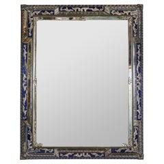 Miroir bleu cobalt élaboré