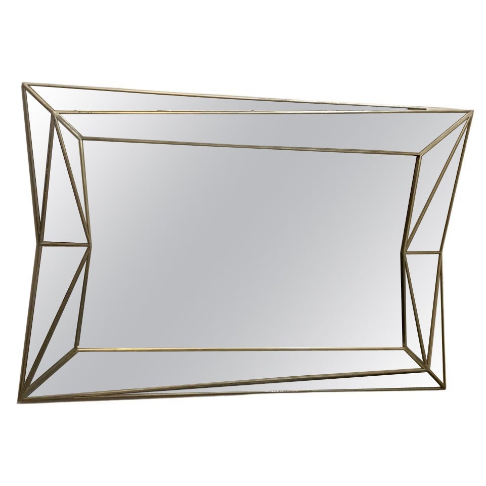 Miroir de goût cubique élaboré dans le style de Serge Roche, 1970