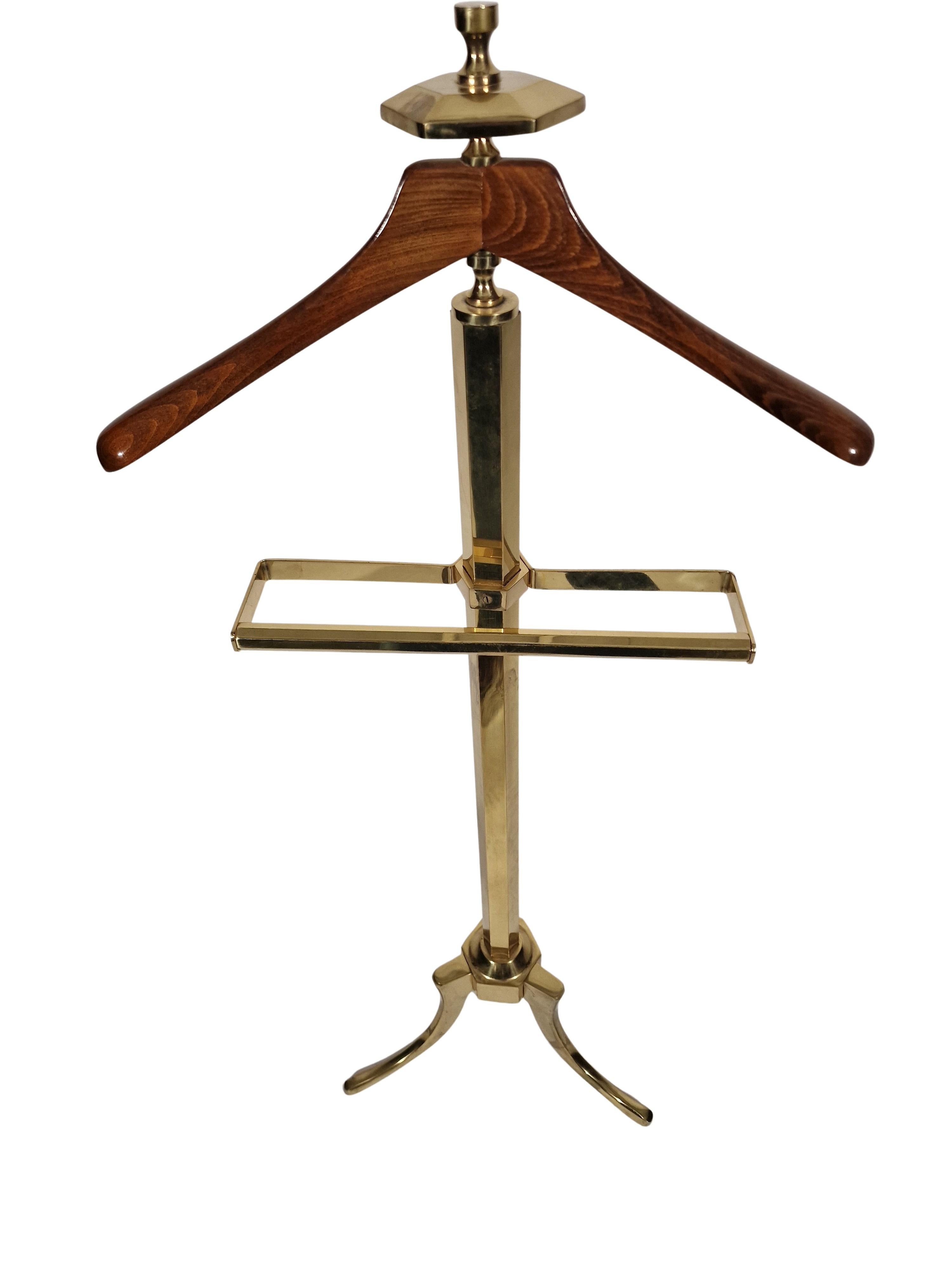Elaborate design clothes rack so-called silent servant solid brass 1980s Germany For Sale 2