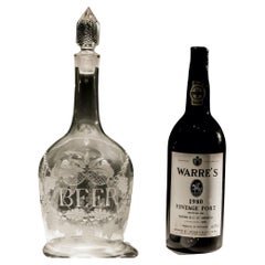Elaborate Engraved George III Magnum Beer Decanter