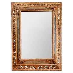 Elaborate Gilded and Etched Stepped Mirror