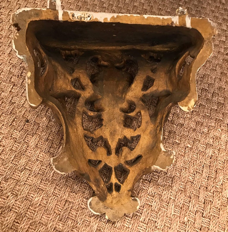 Elaborate Gilt Plaster Wall Shelf Bracket at 1stDibs