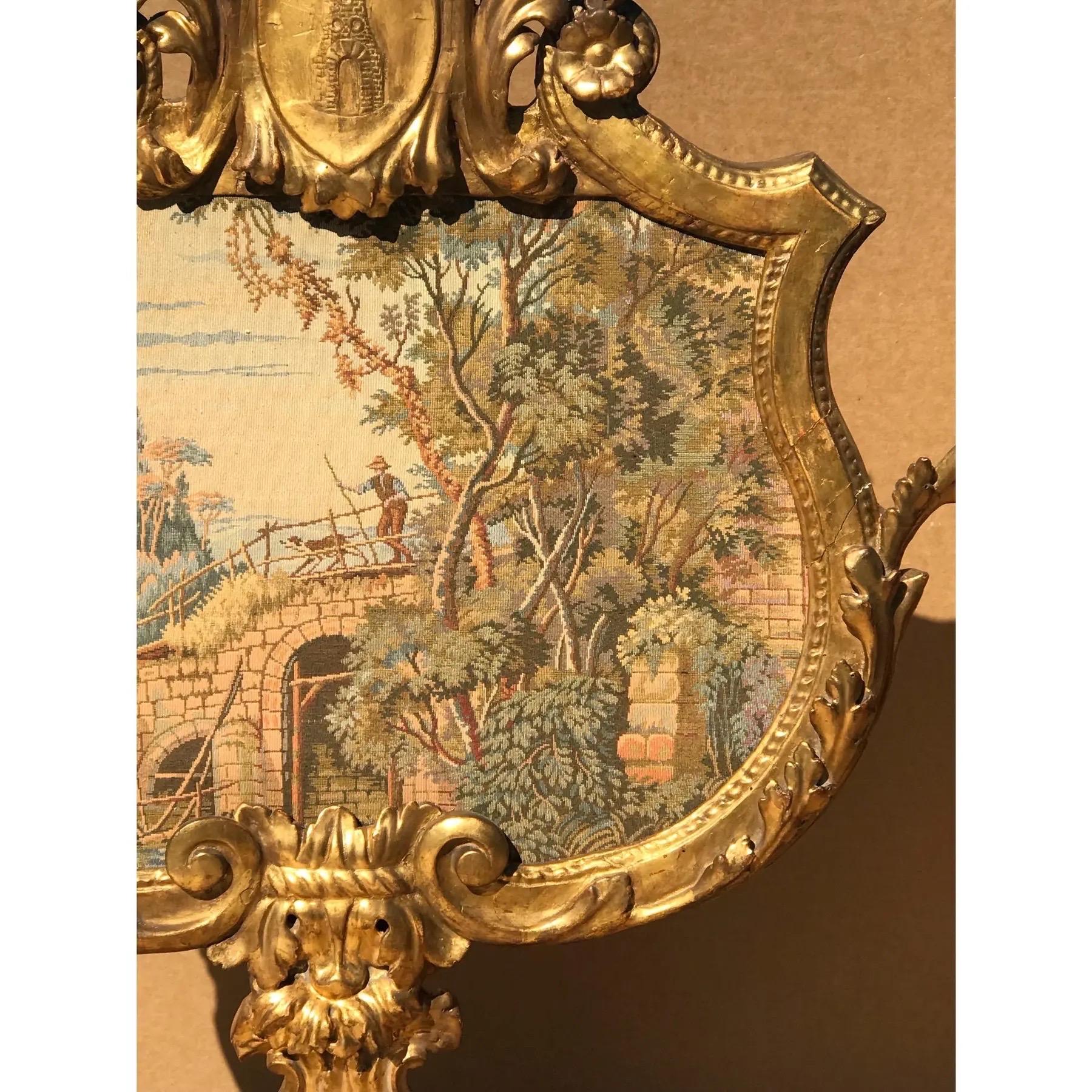 Elaborate Italian Carved Giltwood Fireplace Screen In Good Condition For Sale In Sarasota, FL
