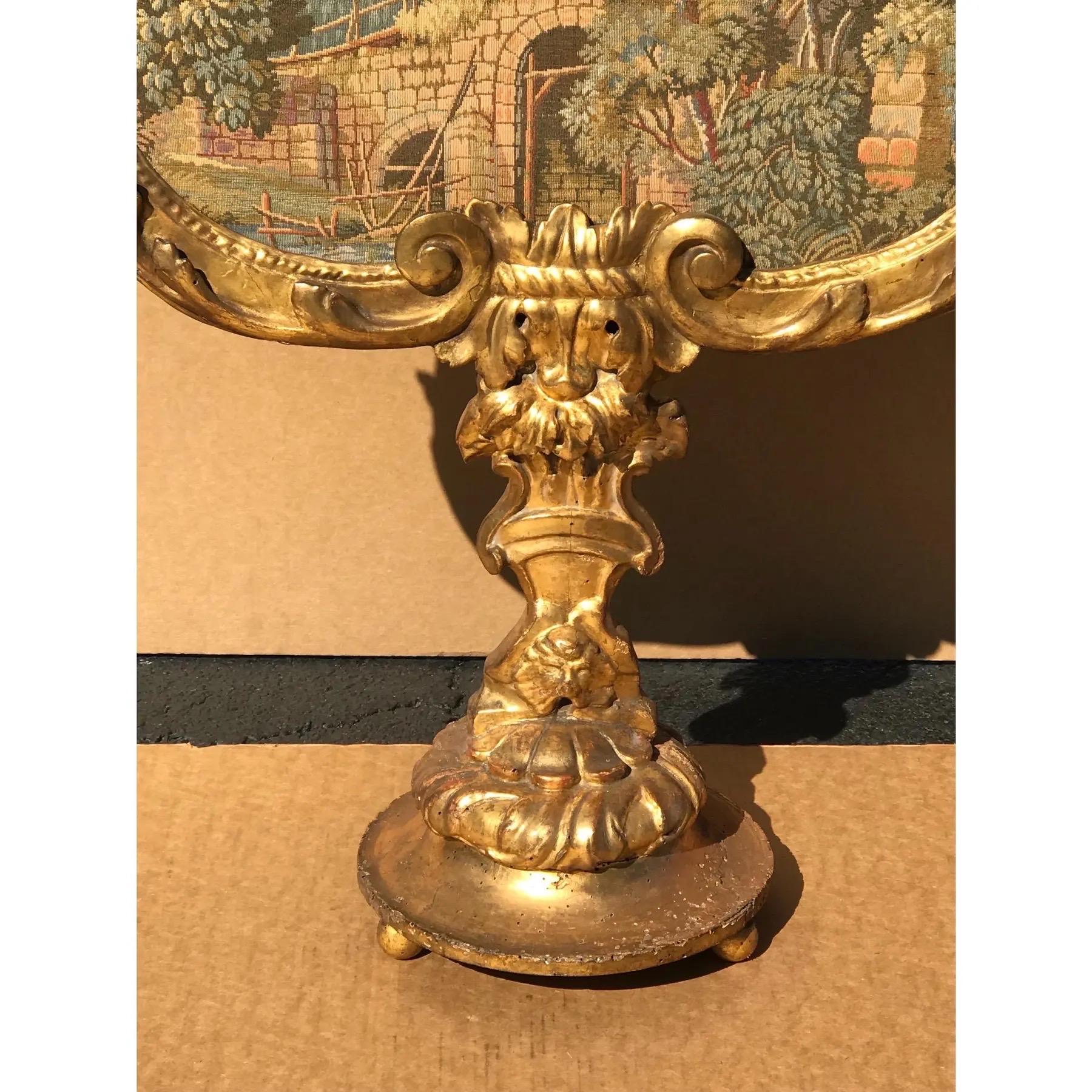 18th Century Elaborate Italian Carved Giltwood Fireplace Screen For Sale