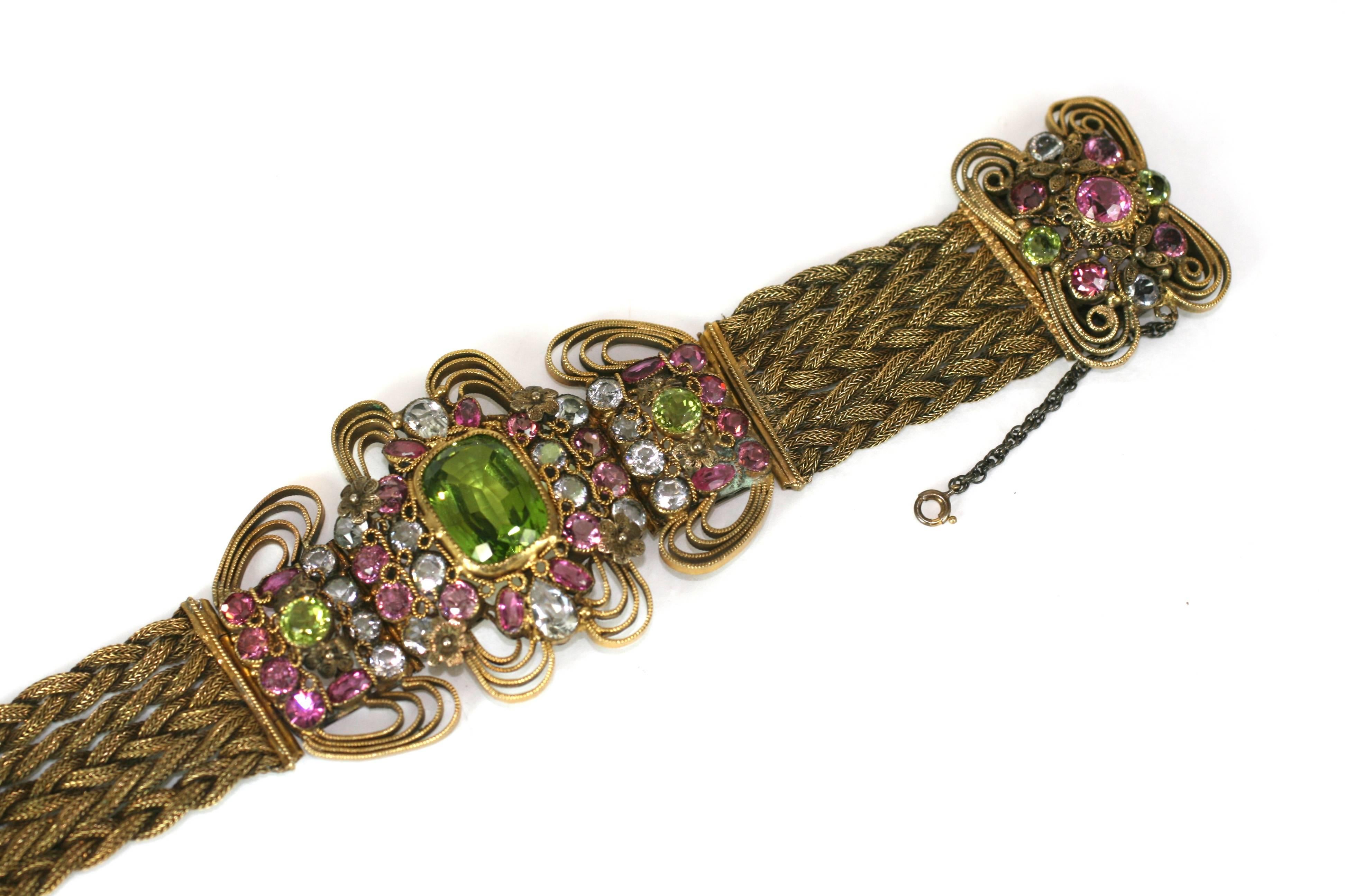 Elaborate Jeweled Hobe Bracelet In Excellent Condition In New York, NY