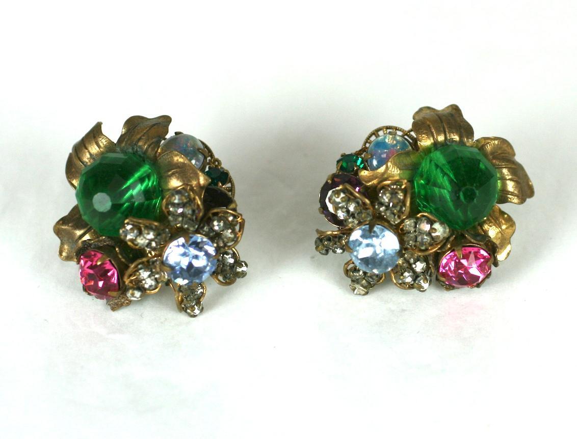 Elaborate Miriam Haskell Earrings In Excellent Condition In New York, NY