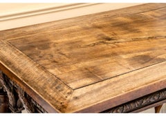 Elaborate Renaissance Revival Carved Library Table