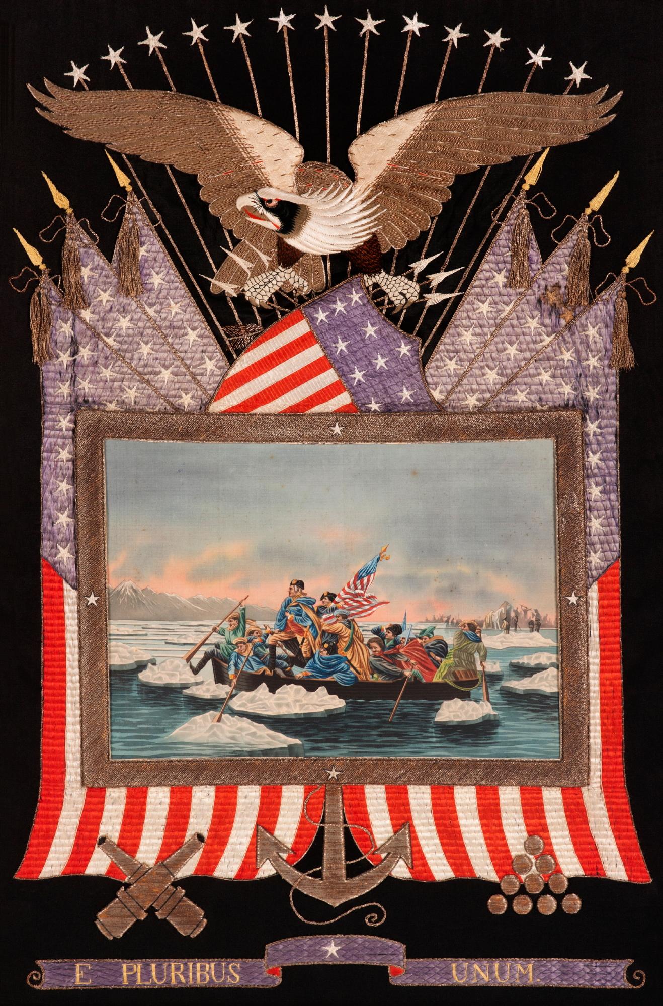 Elaborate Sailor Souvenir of Washington Crossing the Delaware, ca 1885-1912 For Sale 2