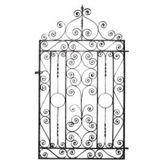 Elaborate Scrolling Antique Wrought Iron Garden Gate