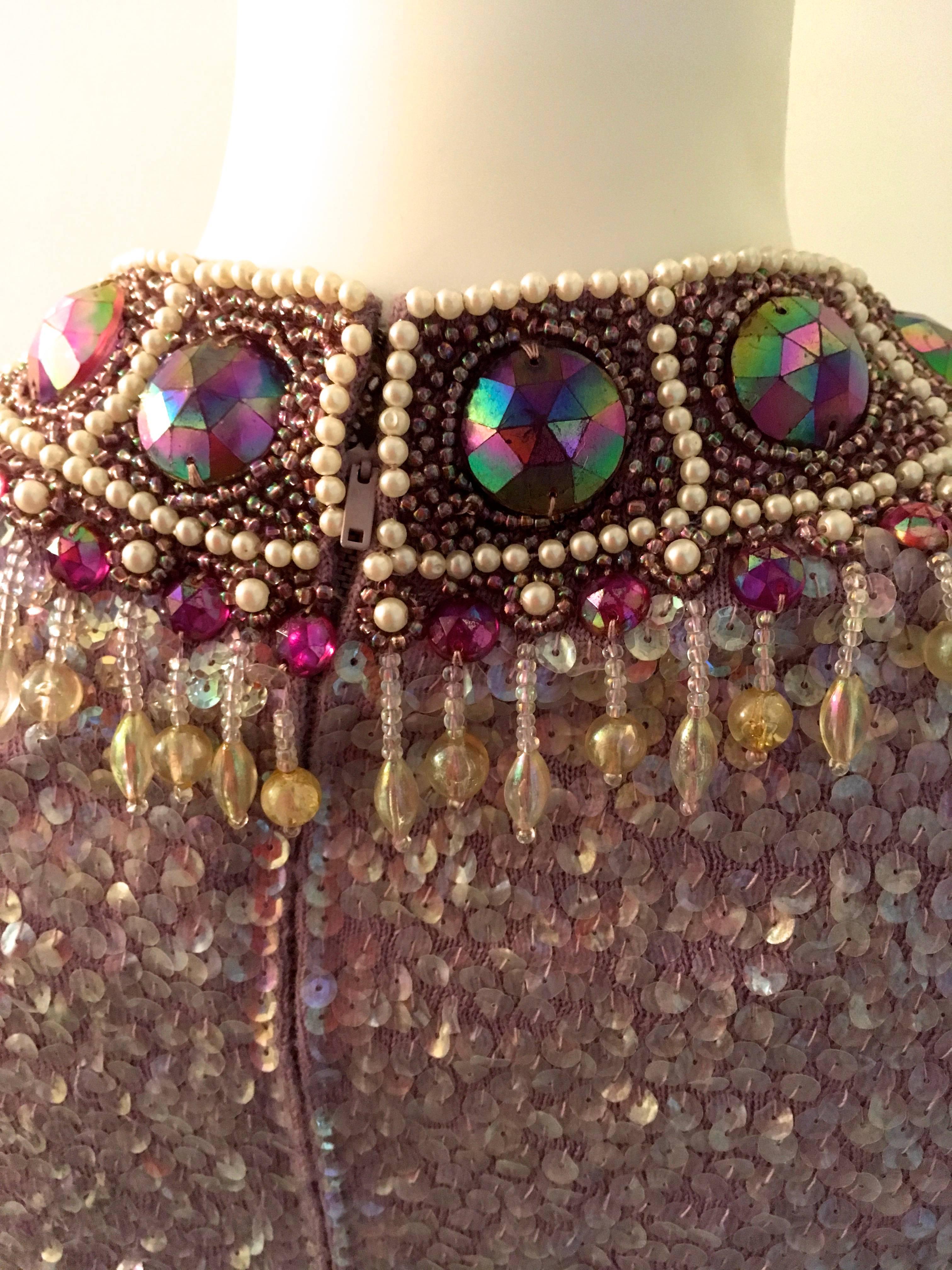 Elaborate Sequin and Rhinestone Top - 1970's For Sale 2