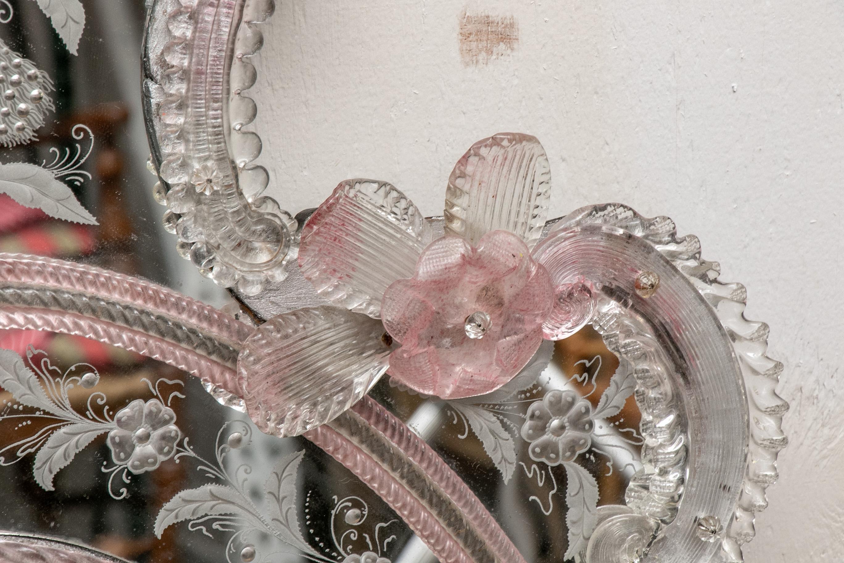 20th Century Elaborate Venetian Mirror with Brilliant Color