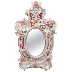 Vintage Elaborate Venetian Mirror with Brilliant Color