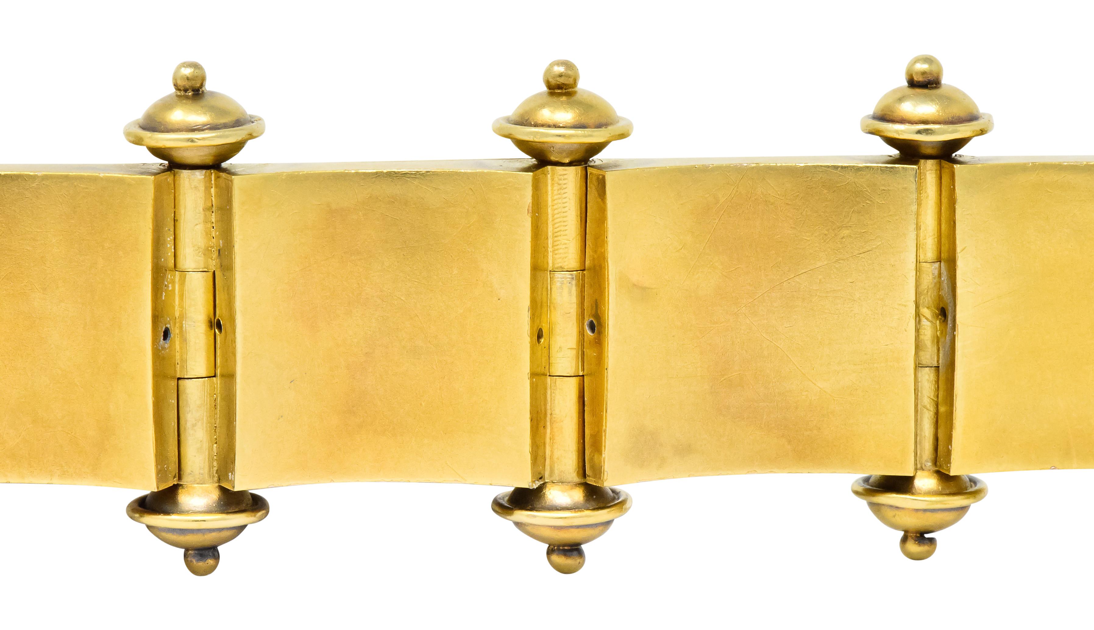 Elaborate Victorian Etruscan Revival 14 Karat Gold Bracelet 3