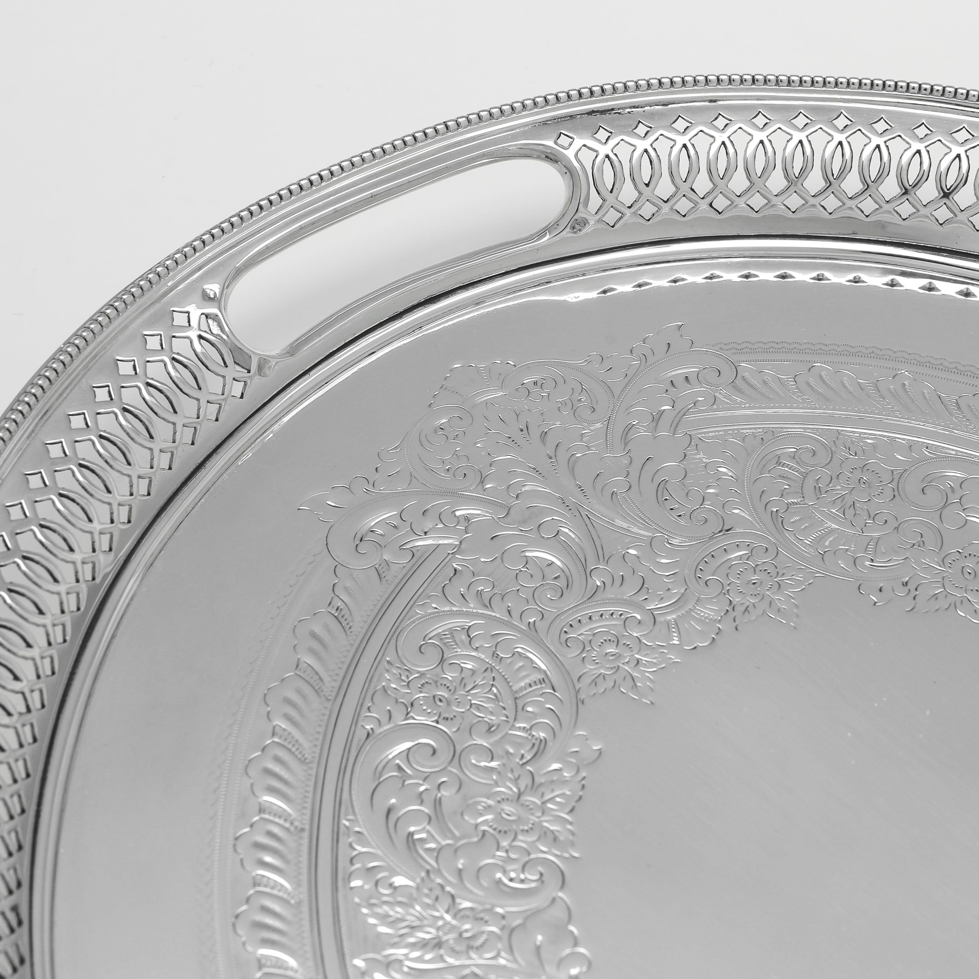 Elaborate Victorian Sterling Silver Gallery Tray by Martin & Hall, 1897 In Good Condition For Sale In London, London