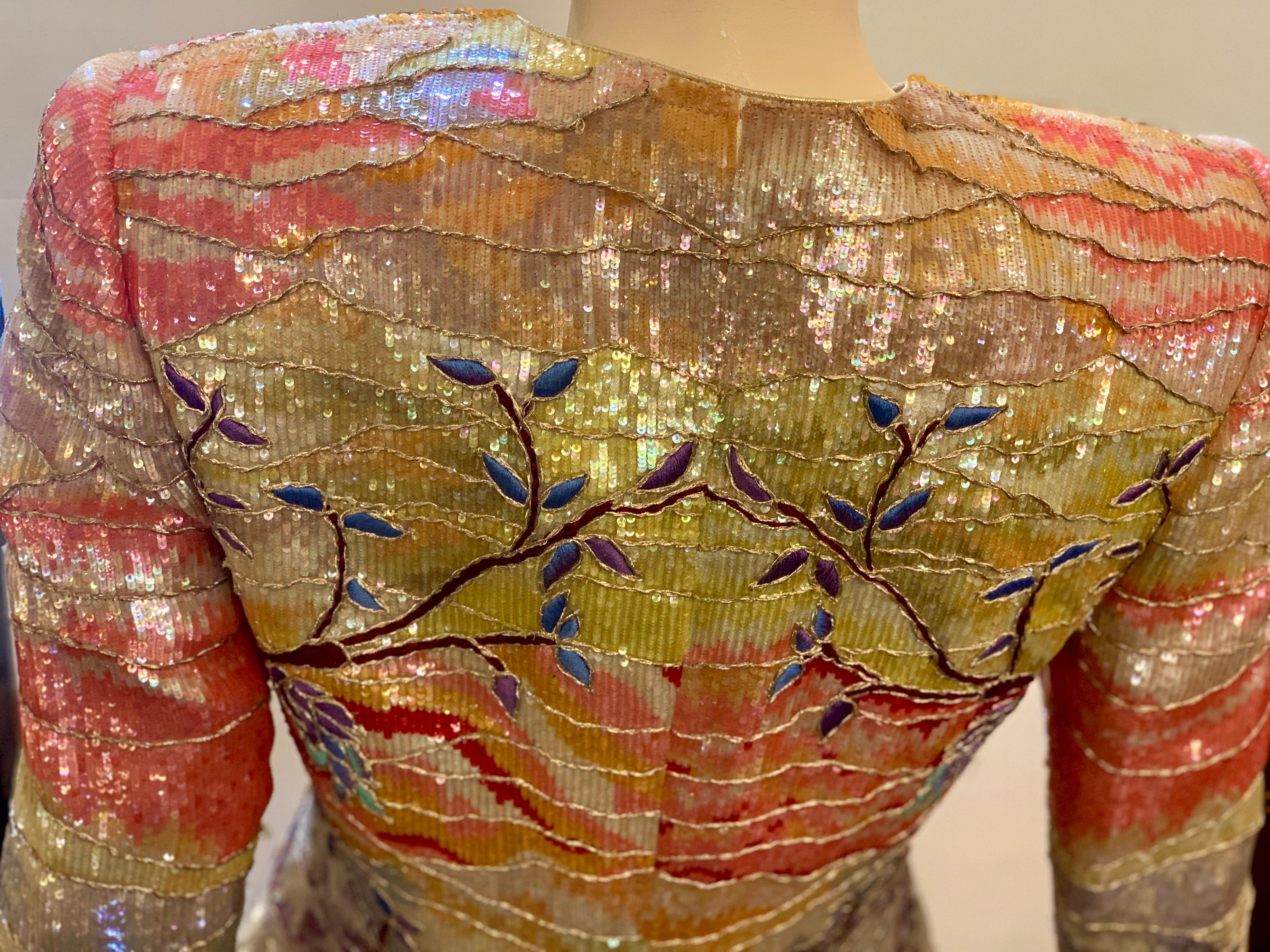 Very Elaborate Custom Couture Jeweled and Sequined Evening Jacket 5
