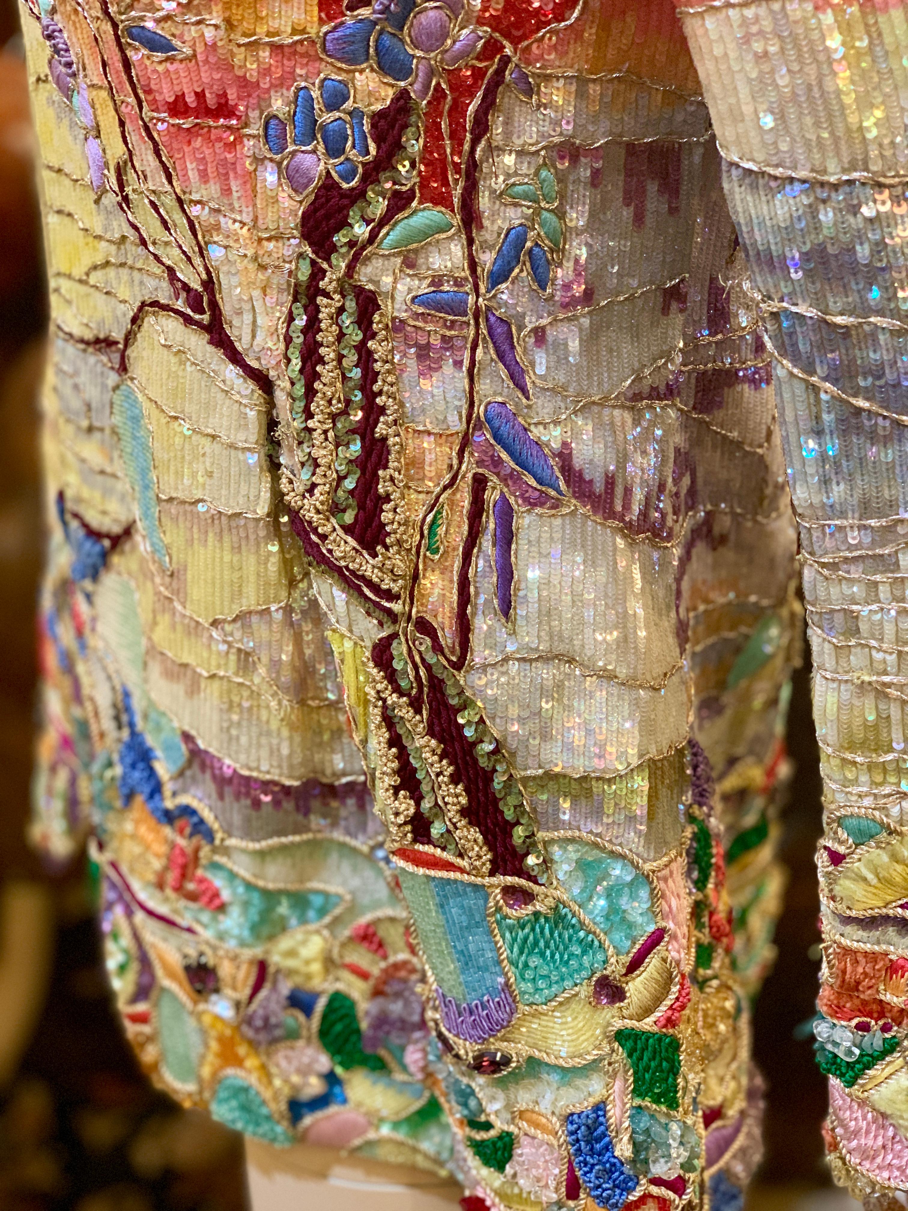 Very Elaborate Custom Couture Jeweled and Sequined Evening Jacket 10