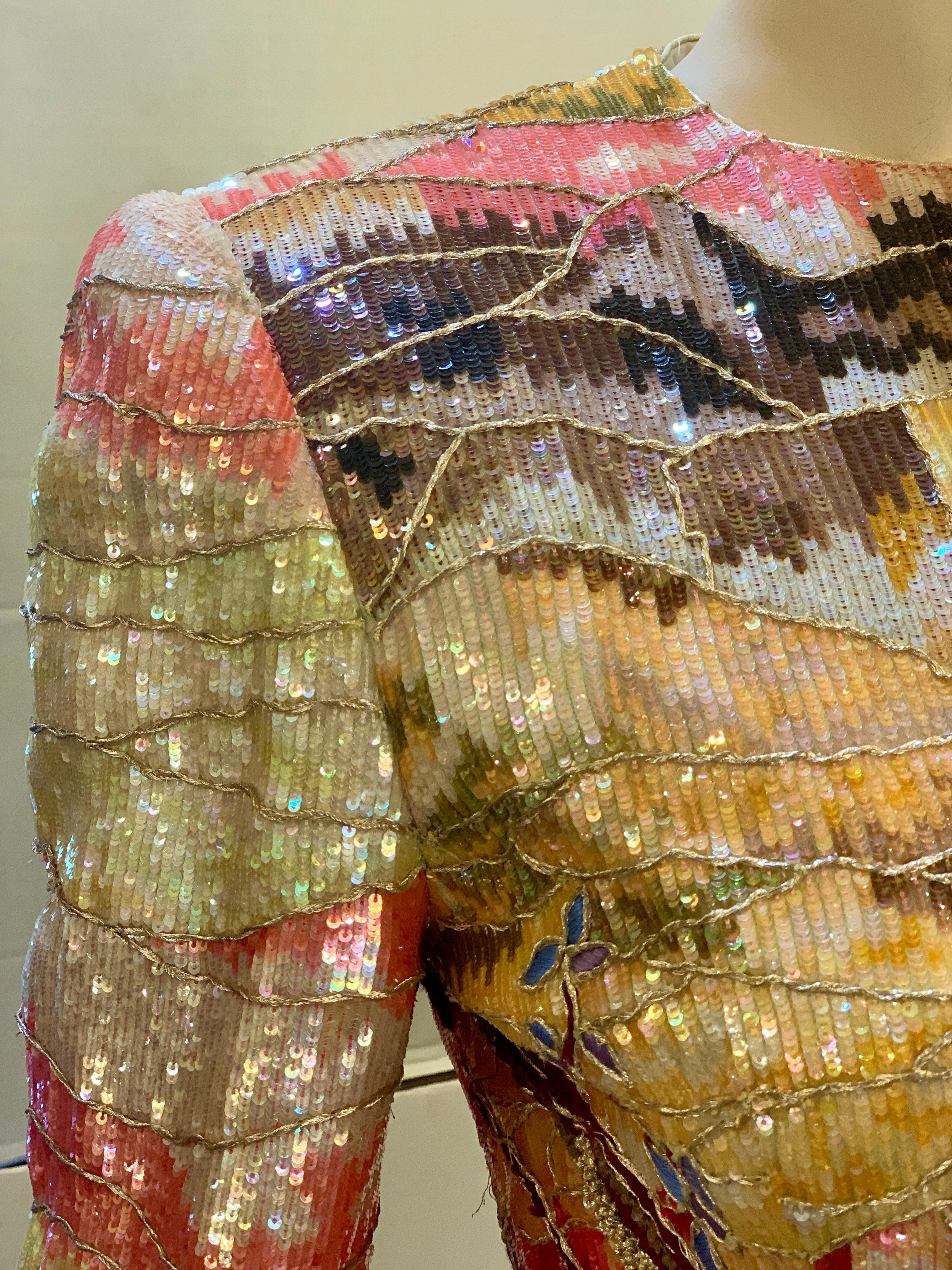 Very Elaborate Custom Couture Jeweled and Sequined Evening Jacket 1