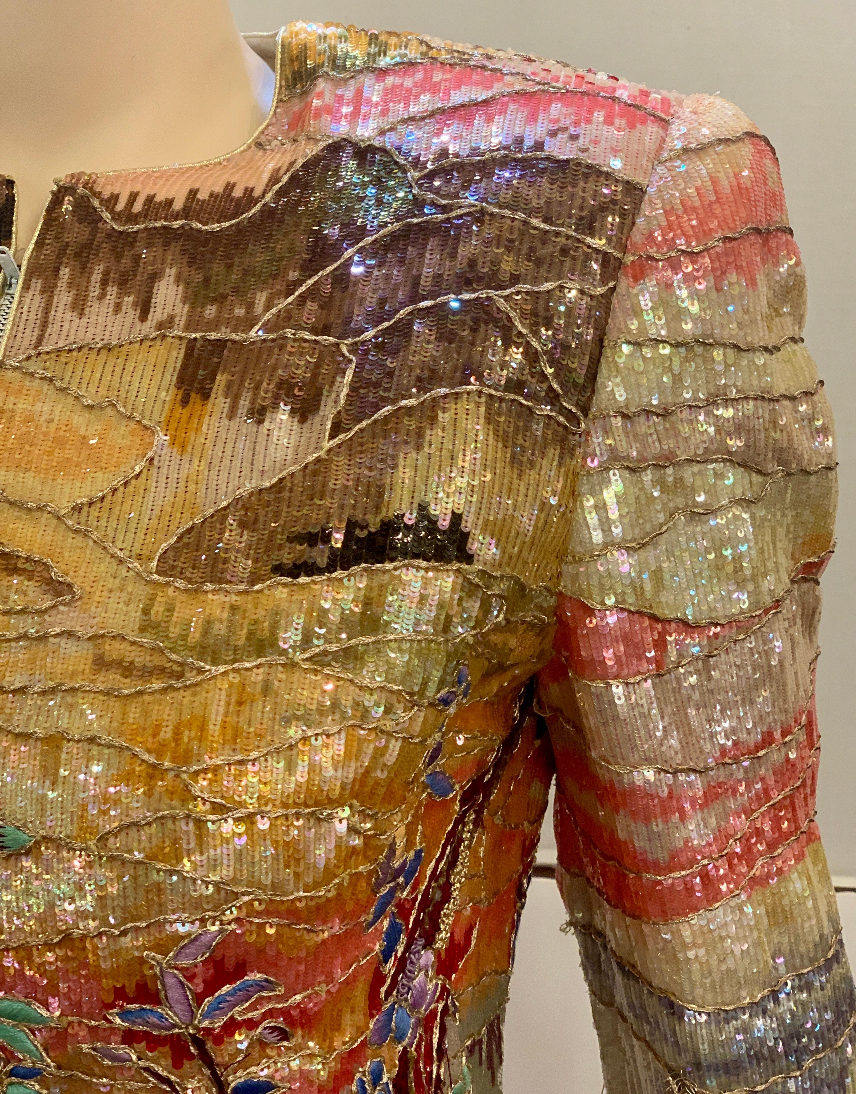 Very Elaborate Custom Couture Jeweled and Sequined Evening Jacket 2