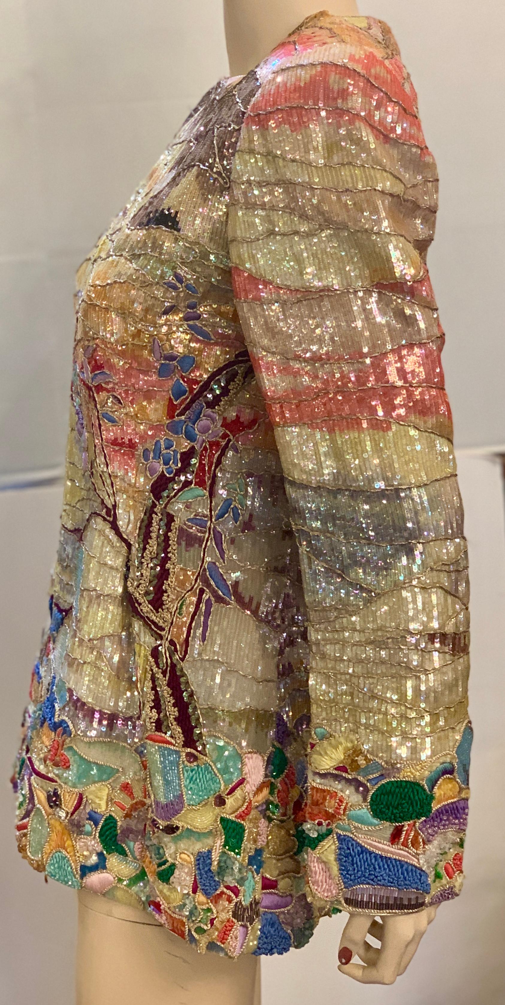 Very Elaborate Custom Couture Jeweled and Sequined Evening Jacket 3