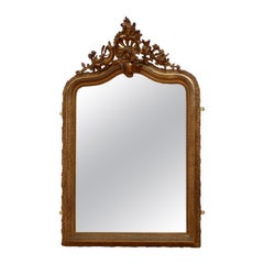 Miroir élaboré en bois doré du 19e siècle