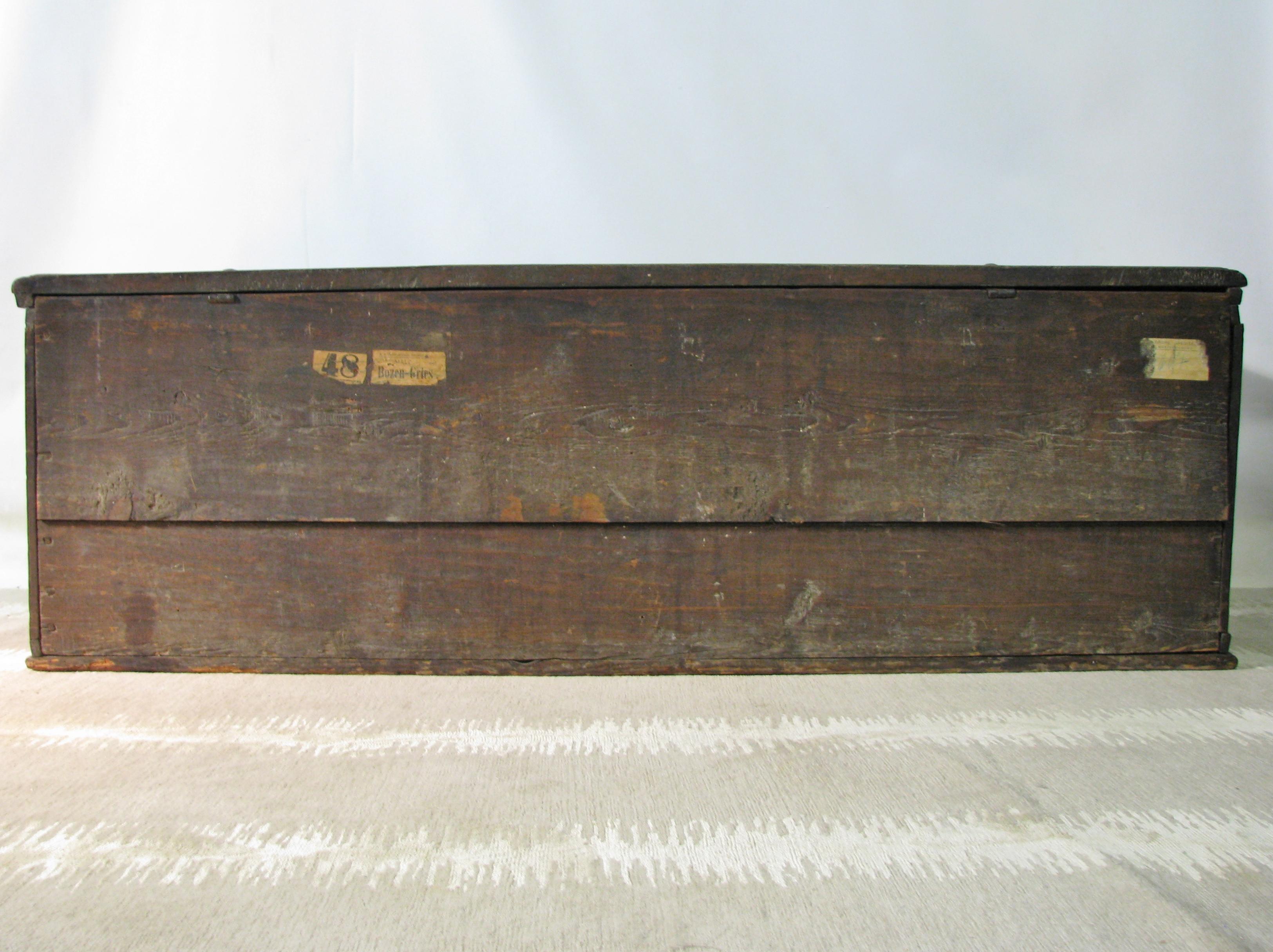 Elaborately Carved 17th Century Italian Trunk or Cassone For Sale 4