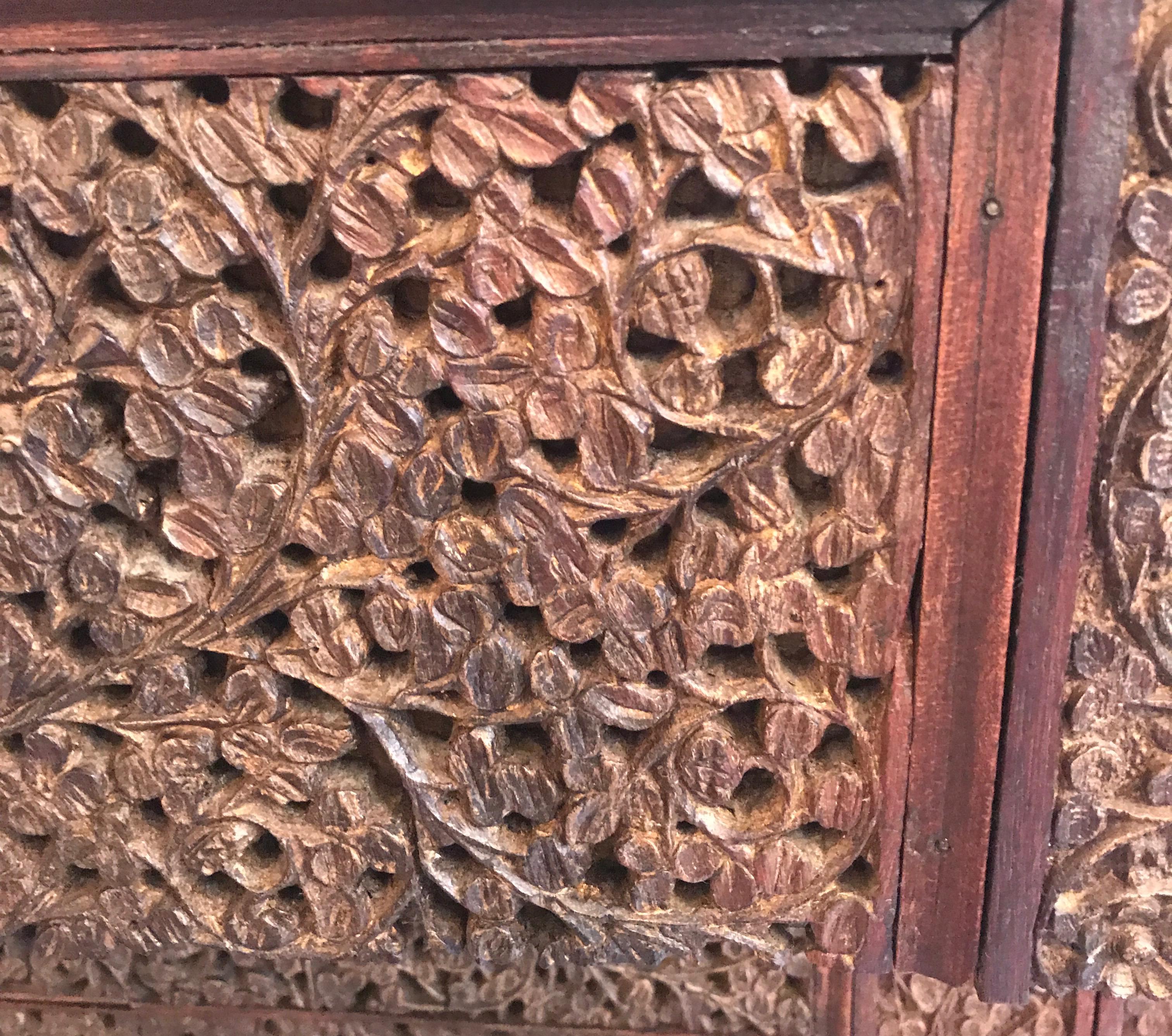 Elaborately Carved 19th Century Anglo-Indian Chest of Drawers 2