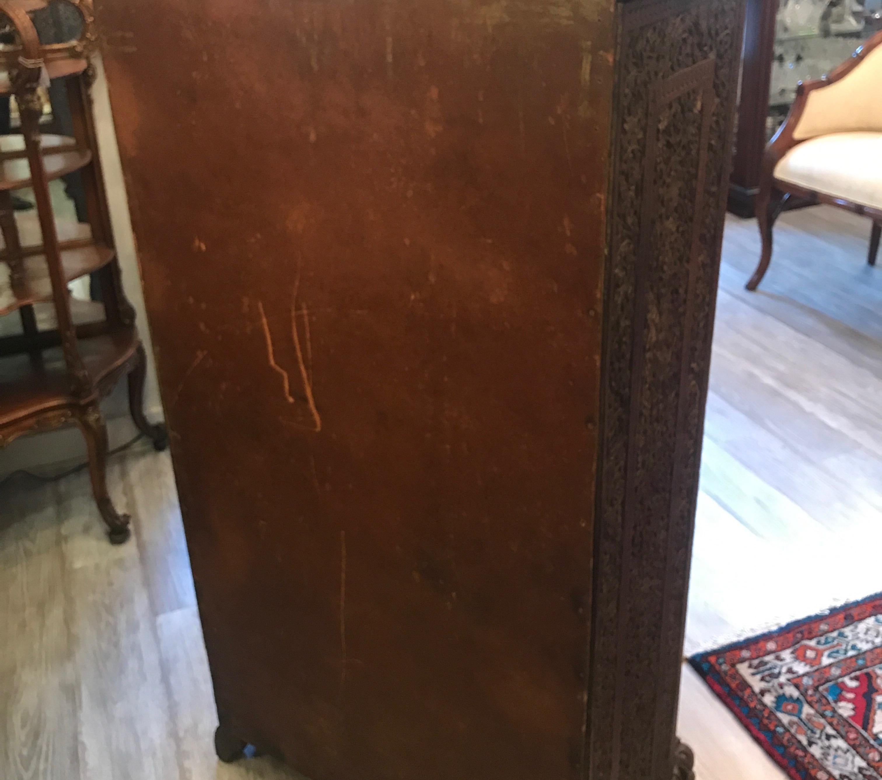 Elaborately Carved 19th Century Anglo-Indian Chest of Drawers 3