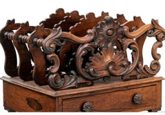 Elaborately Carved Antique Rosewood Canterbury